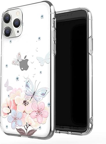 JAHOLAN Funda para iPhone 11 Pro Max, funda transparente de diseño lindo y flexible, funda de silicona de goma suave de TPU para iPhone 11 Pro Max
