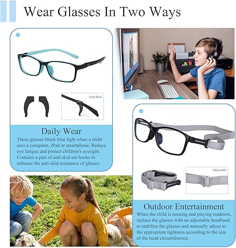 Miniatura 5 de SooGree Gafas de luz azul para niños, gafas de bloqueo de luz azul para adolescentes y niñas, pantalla de computadora, juegos, teléfono de TV