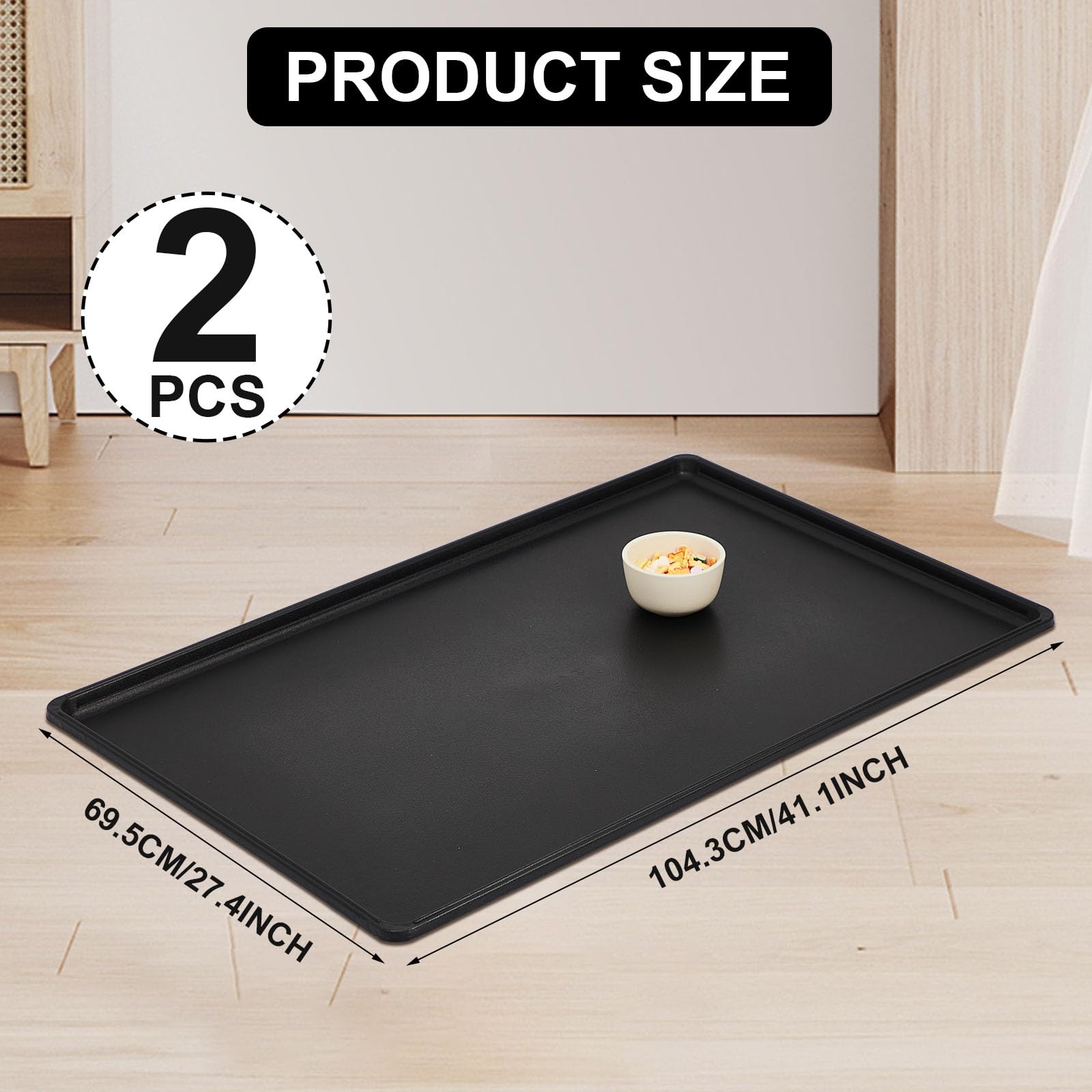 Cunno 2 Pcs Replacement Dog Crate Pan Dog Crate Tray Kennel Tray Dog Crate Bottom Tray