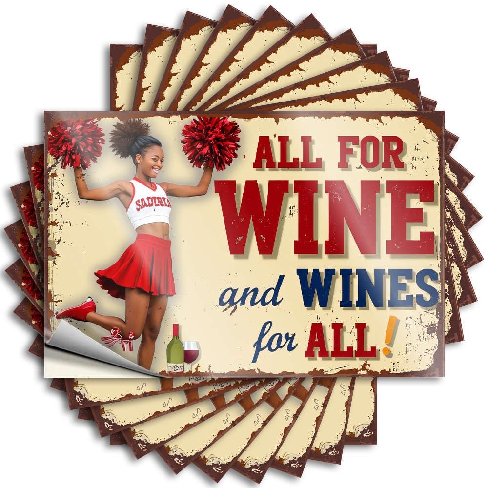 Big Decal, Farm Hat Cheerleader Promoting Wine with Enthusiasm. | Funny Quote Sand Decals(8X12CM)