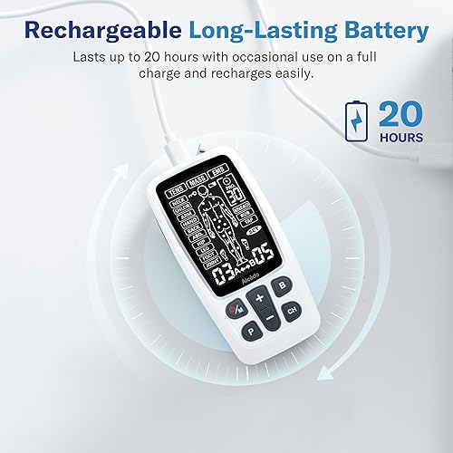 Miniatura 5 de Alcedo Unidad TENS + máquina combinada EMS Estimulador muscular para aliviar el dolor, masajeador de pulso eléctrico recargable con 41 modos para