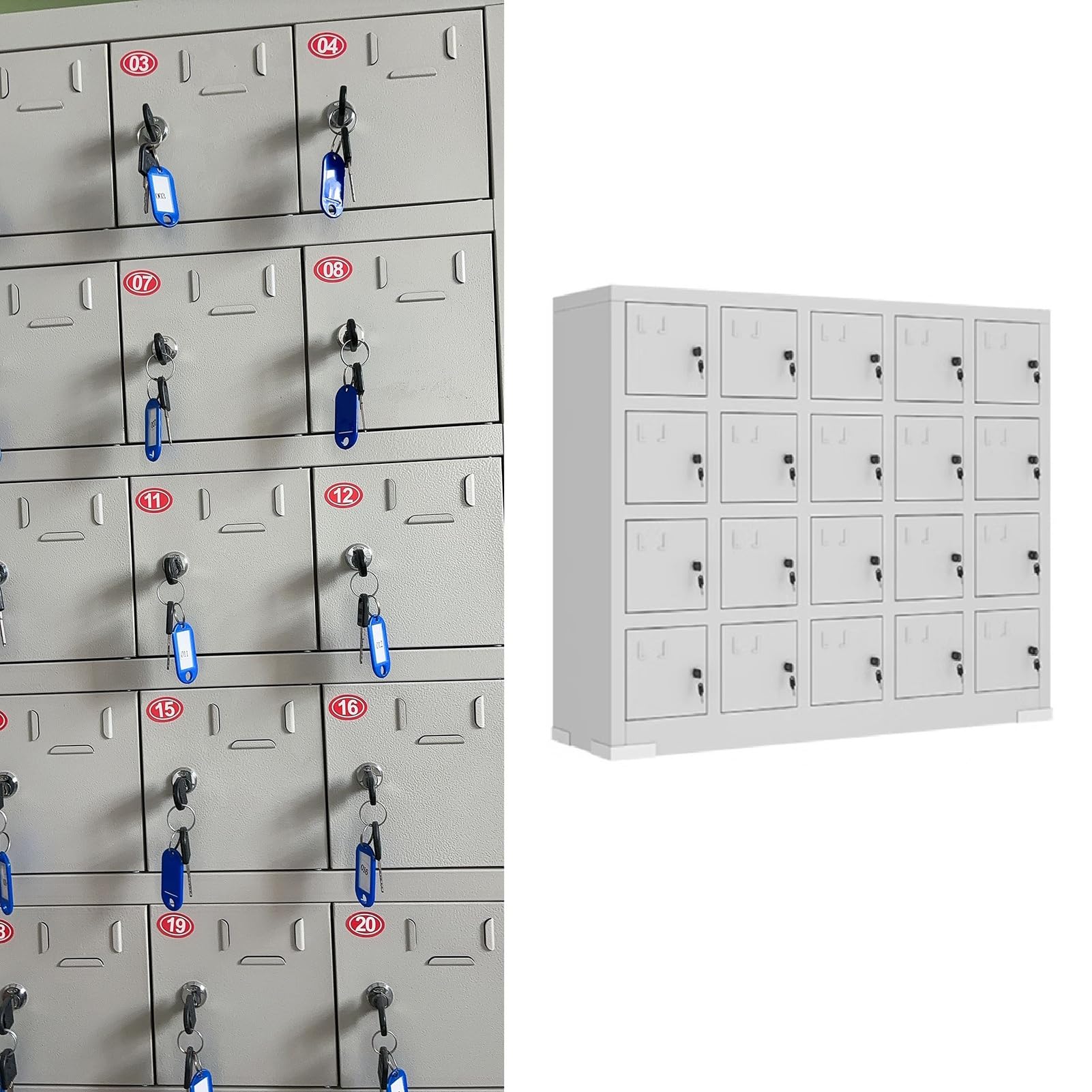 Casier de stockage pour téléphone portable à 20 emplacements numérotés