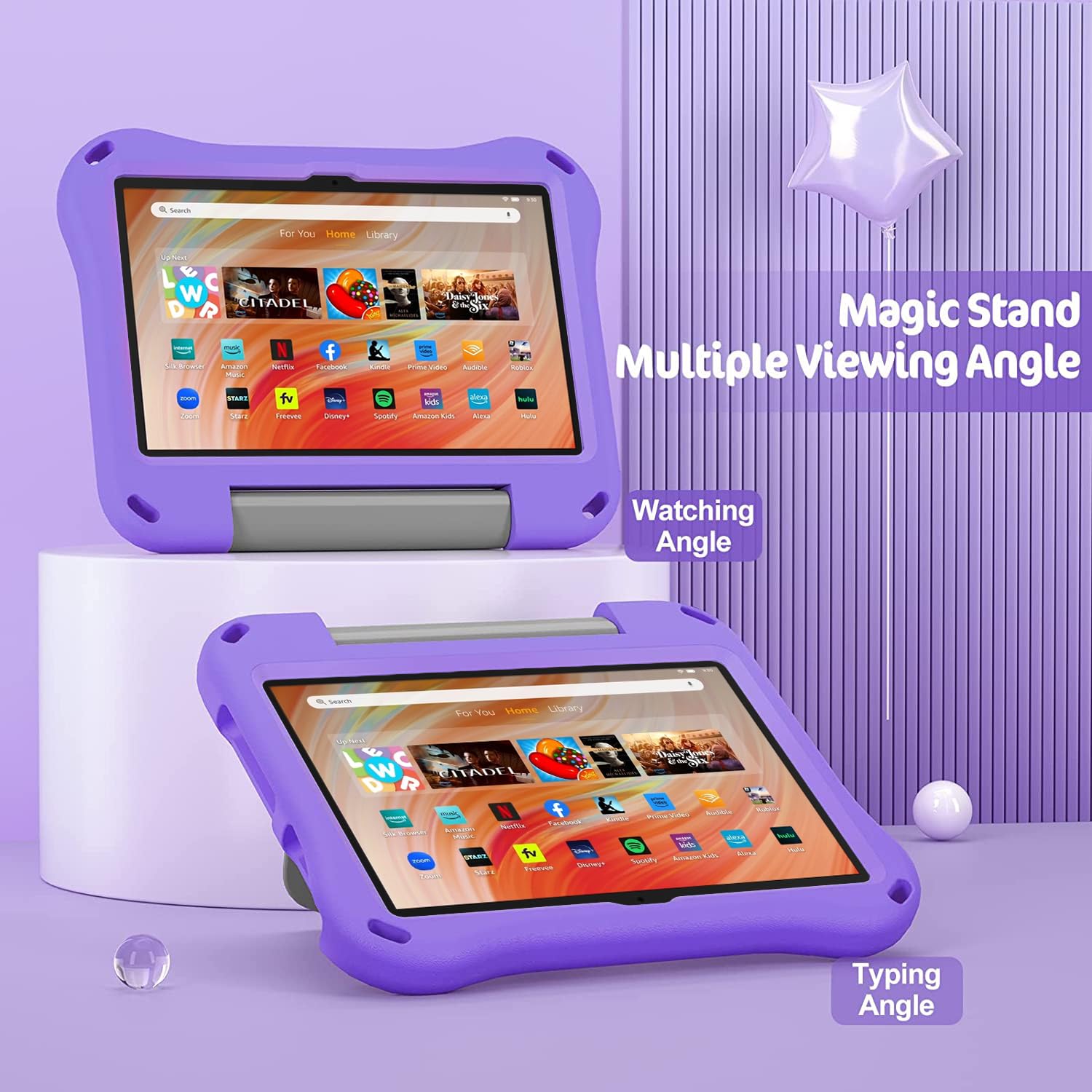 DJ&RPPQ - Custodia per tablet da 10 pollici per bambini, leggera, antiurto, con maniglia e supporto, adatta ai bambini, per tablet da 10 (11a generazione, versione 2021) (incompatibile con iPad