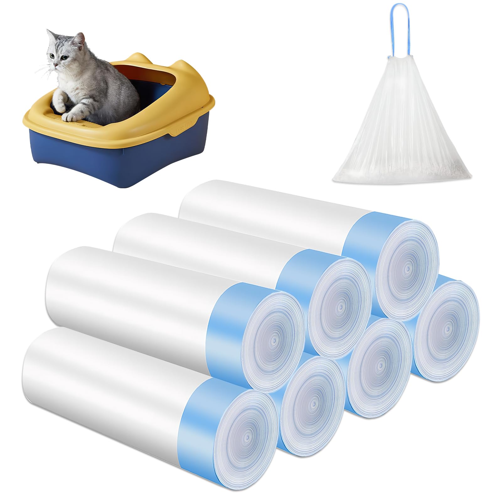 105 PCS Cat Litter Bags,Cat Litter Tray Liners,Durable,Tear-Resistant,Easy to Use,Leak Proof,Control Odor,for Pet,40x50CM