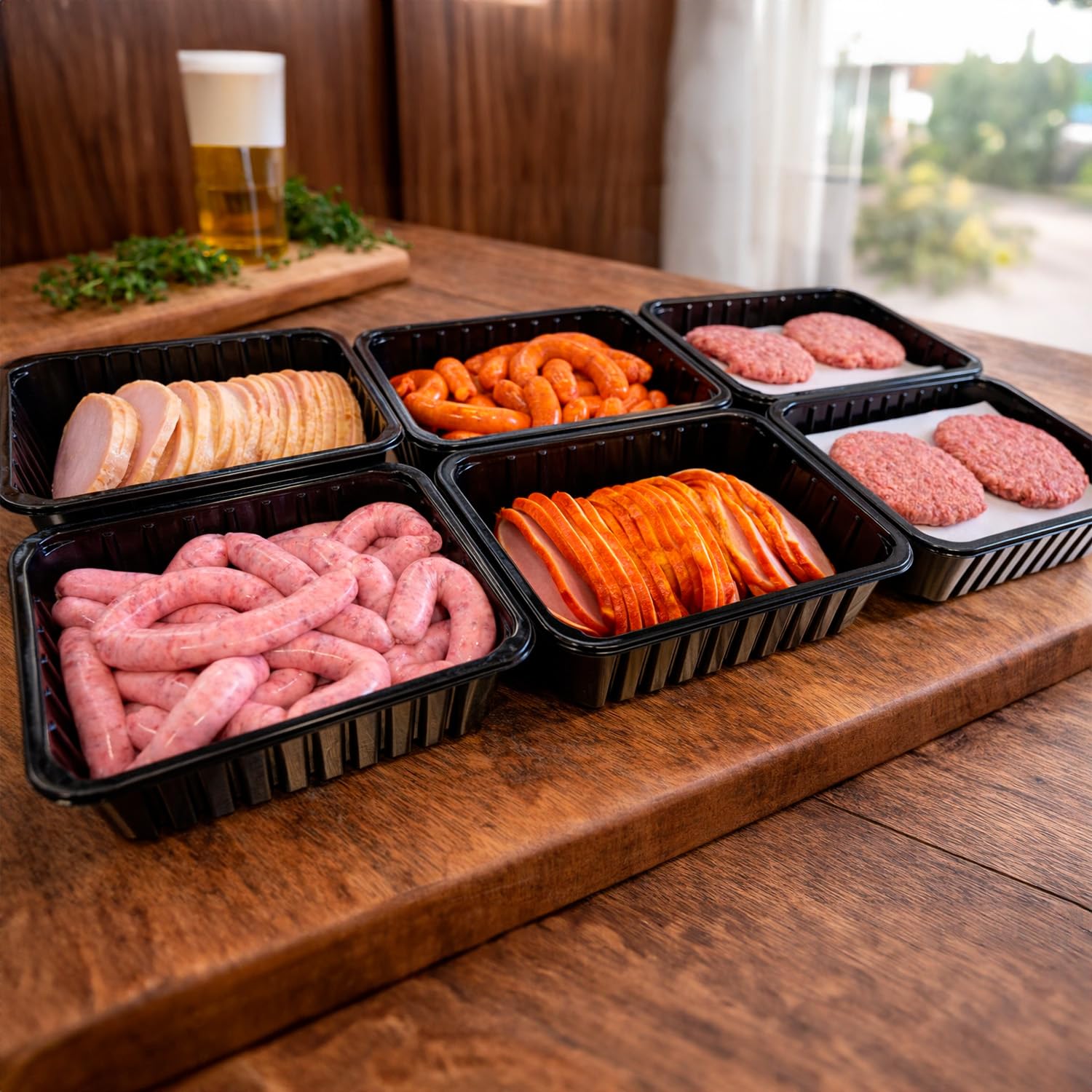 EMBUTIDOS LA PEPITA – Pack Familiar: Lomo Adobado 1,2 kg + Burger Meat Mixta (10 uds.) | Envasado en Atmósfera Protectora | Conservar 0–4 ºC | Cocinar antes de consumir