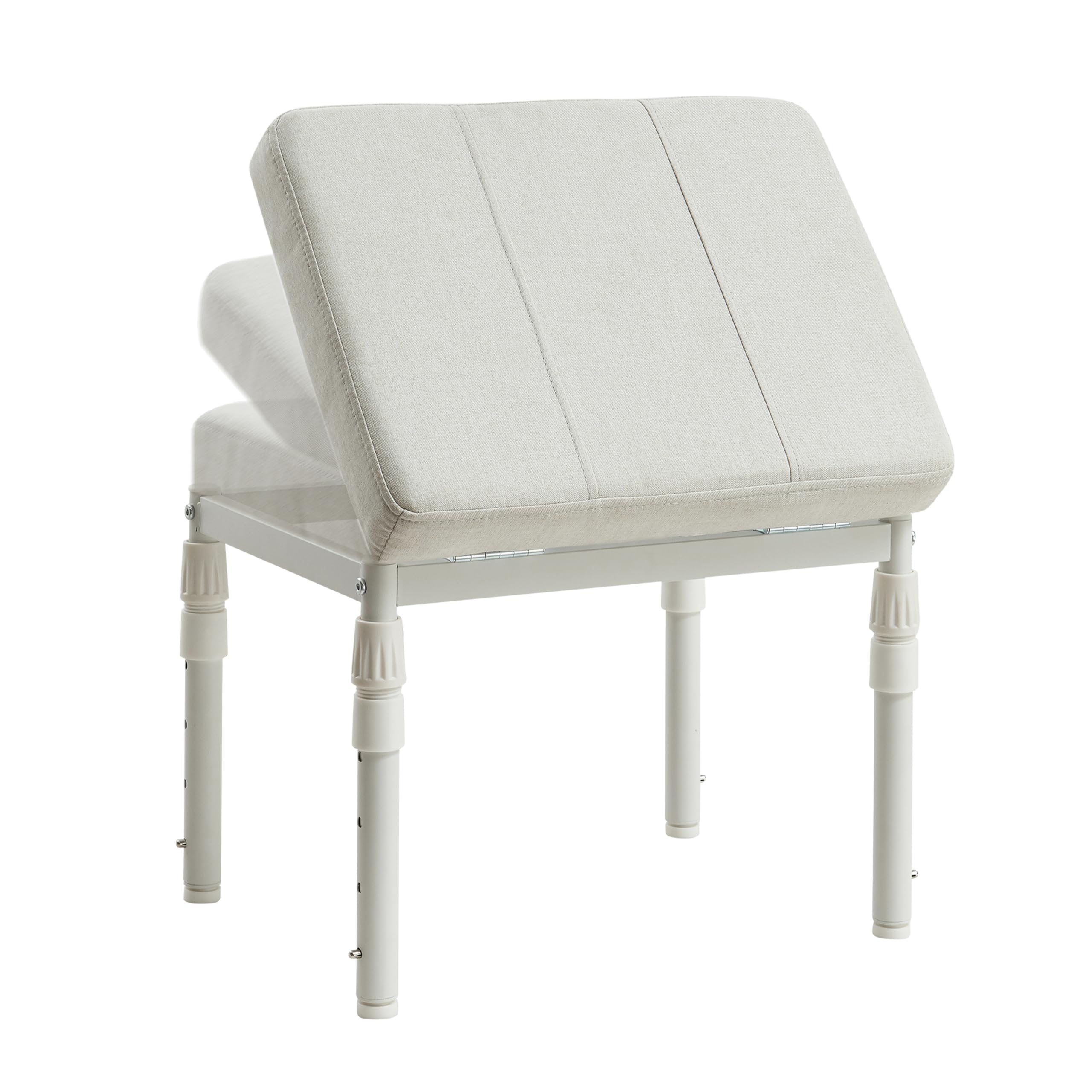 Photo 1 of TIOPGHAD 4 Height Position Adjustable Ottoman Pouf, 60 Degree Tilt Angle Adjustment Ottomans Foot Stools Rest Footrest Stool Pouffe Footstool for Under Desk for Living Room Home Office(Beige)