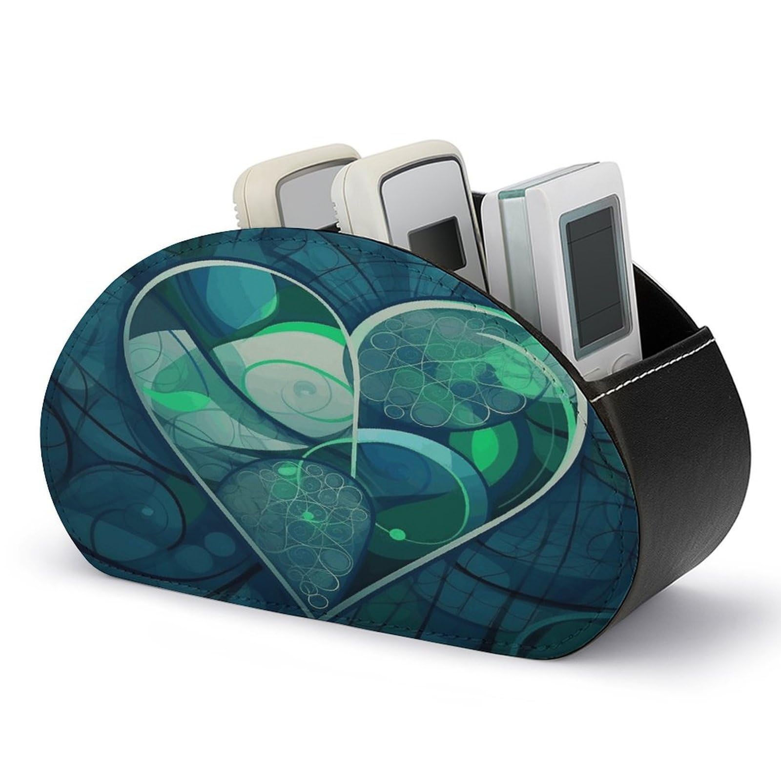 Support de télécommande en cuir synthétique bleu aux finitions soignées
