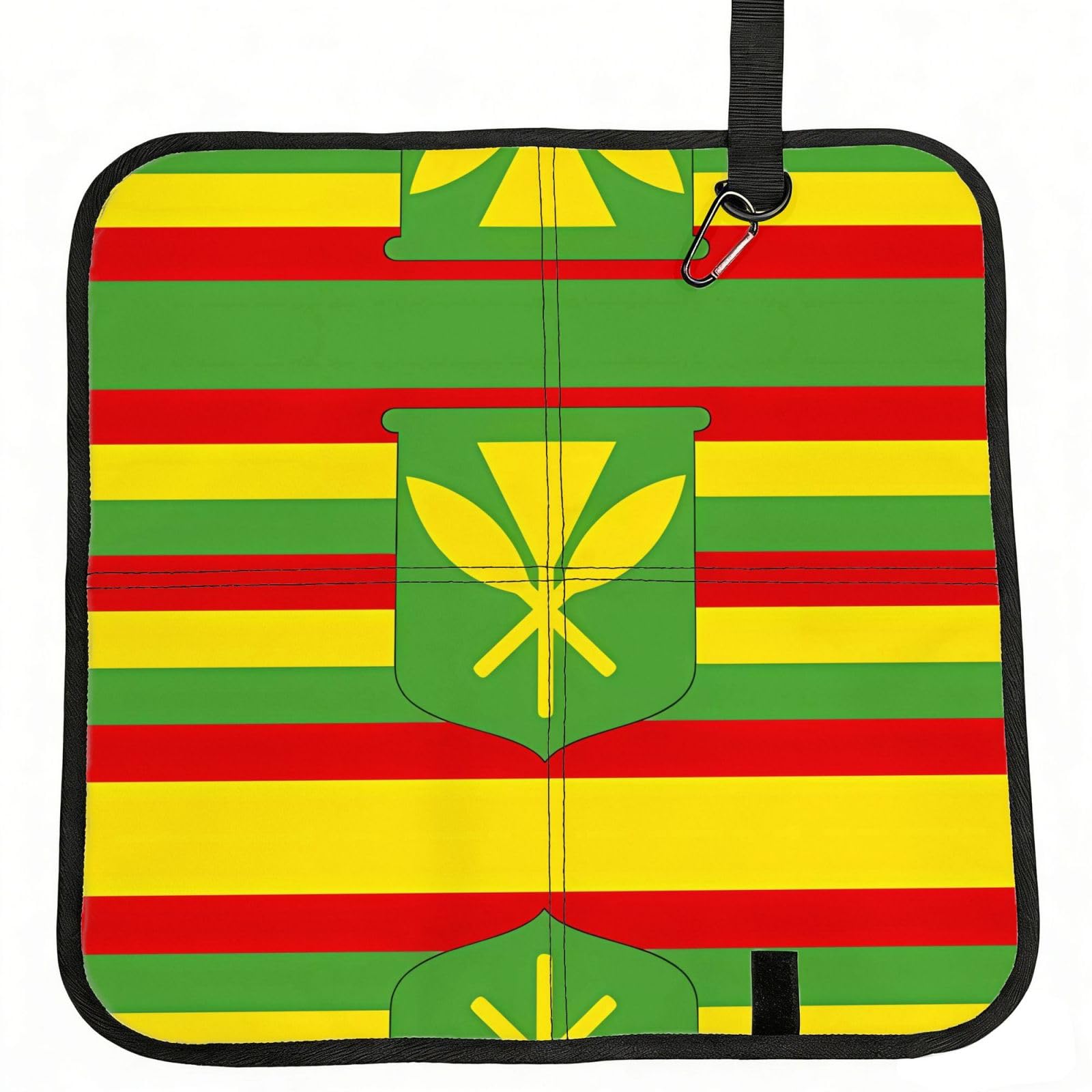 WZYCWB Native Hawaiian Flag Foldable Seating Cushion with Carabiner - Stadium Mat for Camping, Hiking and Outdoor Activities