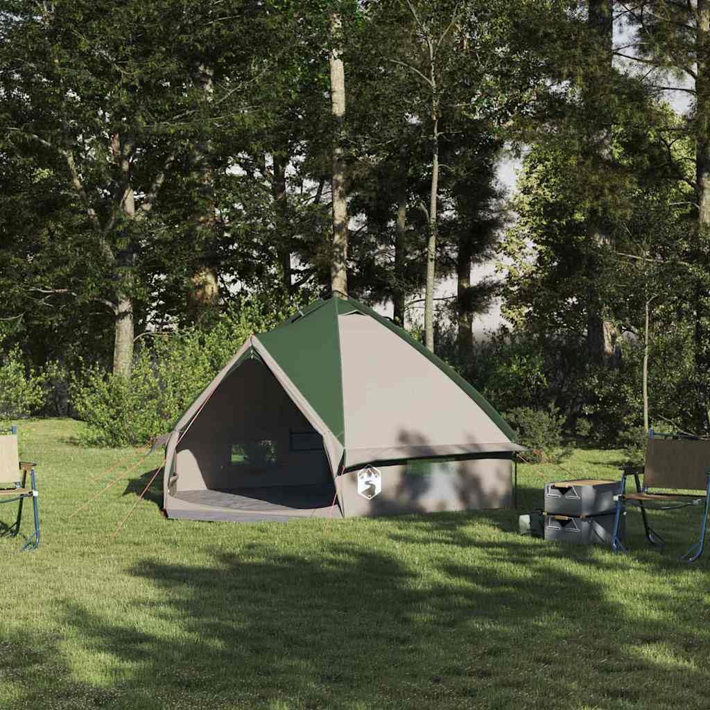 Genérico Tienda Tipi con Techo Verde y Gris 490 x 410 x 210 cm,Deportes,Actividades al Aire Libre,Camping y Senderismo,Tiendas de campaña-42004074