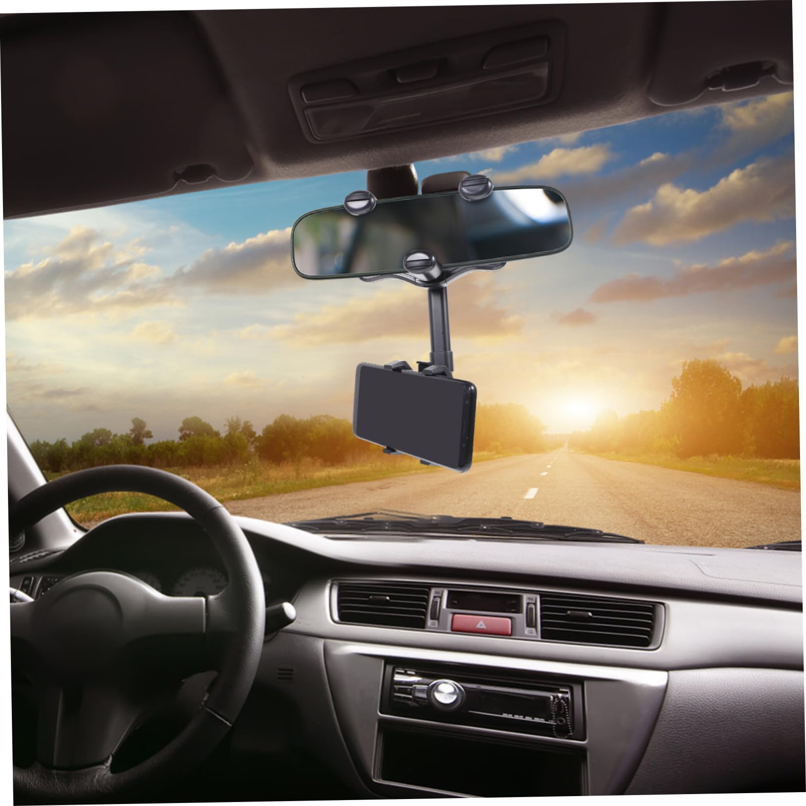 3 Piezas Soporte Móvil para Coche con Clip Giratorio Montaje Estable Espejo Retrovisor Compatible Mayoría de Teléfonos y Vehículos Fácil de Instalar y Usar Mano