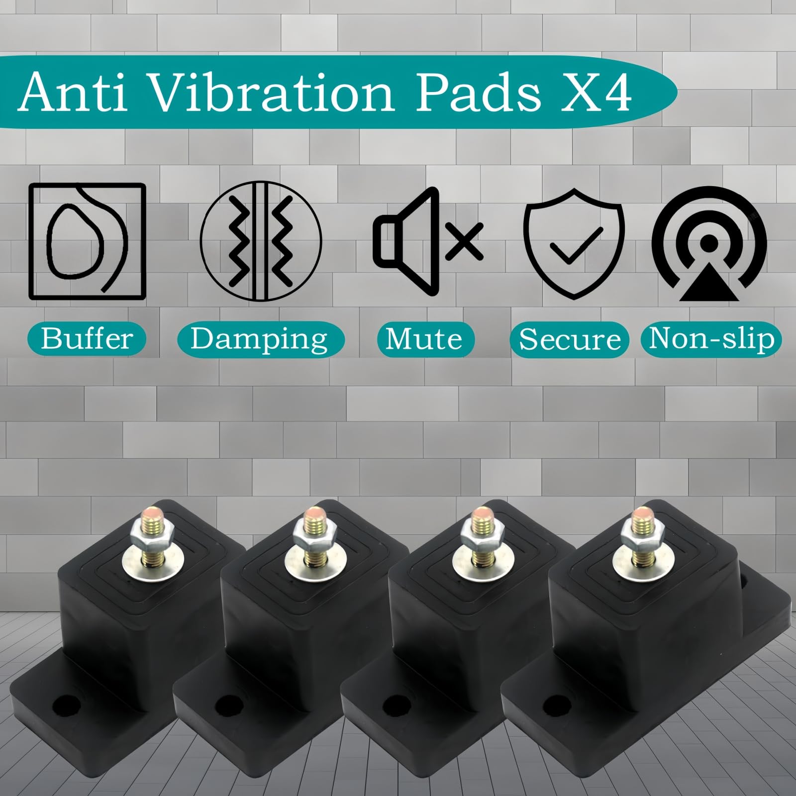 Anti Vibration Pads for Outdoor Mini Split, Anti-Vibration Shock Absorbing Rubber Mounting Bracket for Air Conditioner Condensers(Expansion Screw x 10, Rubber Isolation Pad x 4) — Amazon image 8