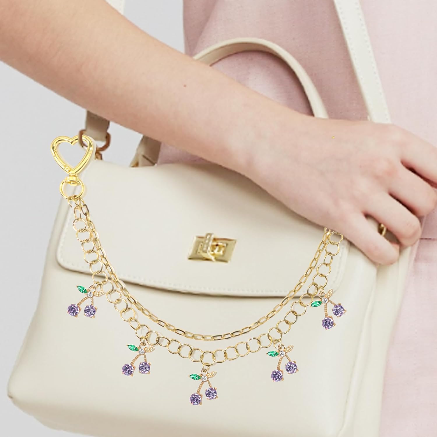 Cherry Charm for Purse Cute Keychains for Women Elegant Gift for Girls Keychain Accessory Chains for Jeans - Image 5