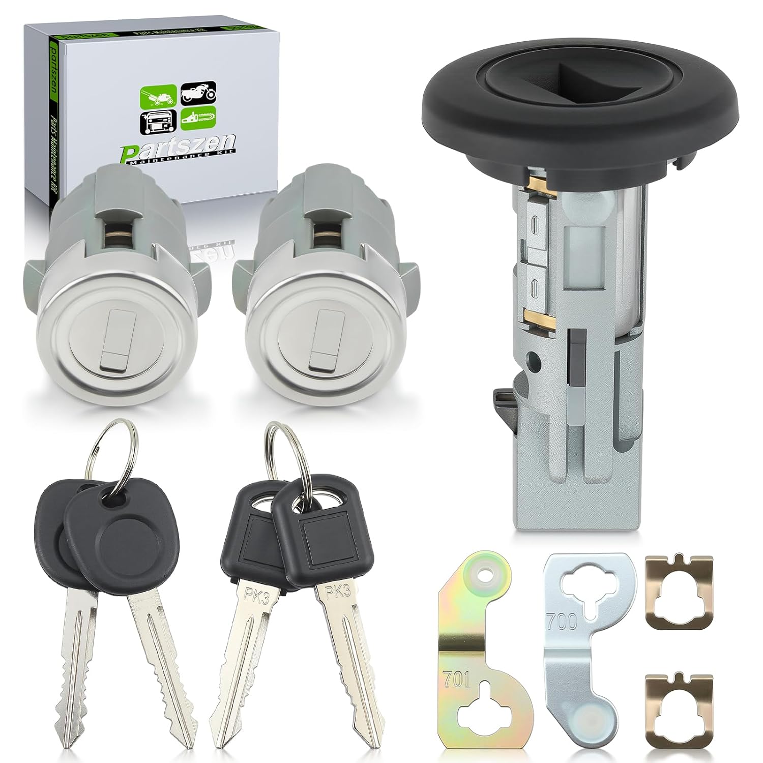 707835 15298924 Ignition Switch Door Lock Cylinder and Keys Fit for Chevrolet Avalanche Silverado Suburban 1500 2500 Tahoe for GMC Sierra 1500 2500 2001-2007