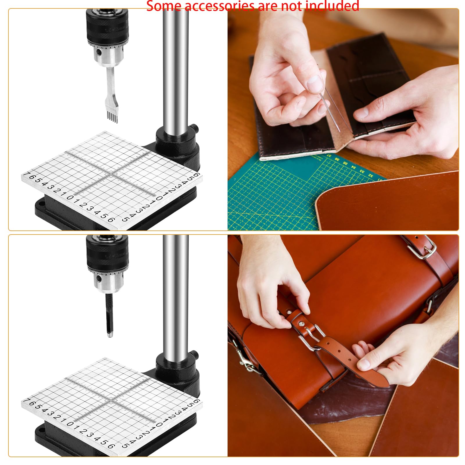 Leder Locher Werkzeug, Lochmaschine Lochstanze Handlochstanzmaschine mit 21 Stanzwerkzeugen, einschließlich Nietensetzer, Druckknopf-Set-Werkzeug und 480 Nieten für DIY-Lederarbeiten
