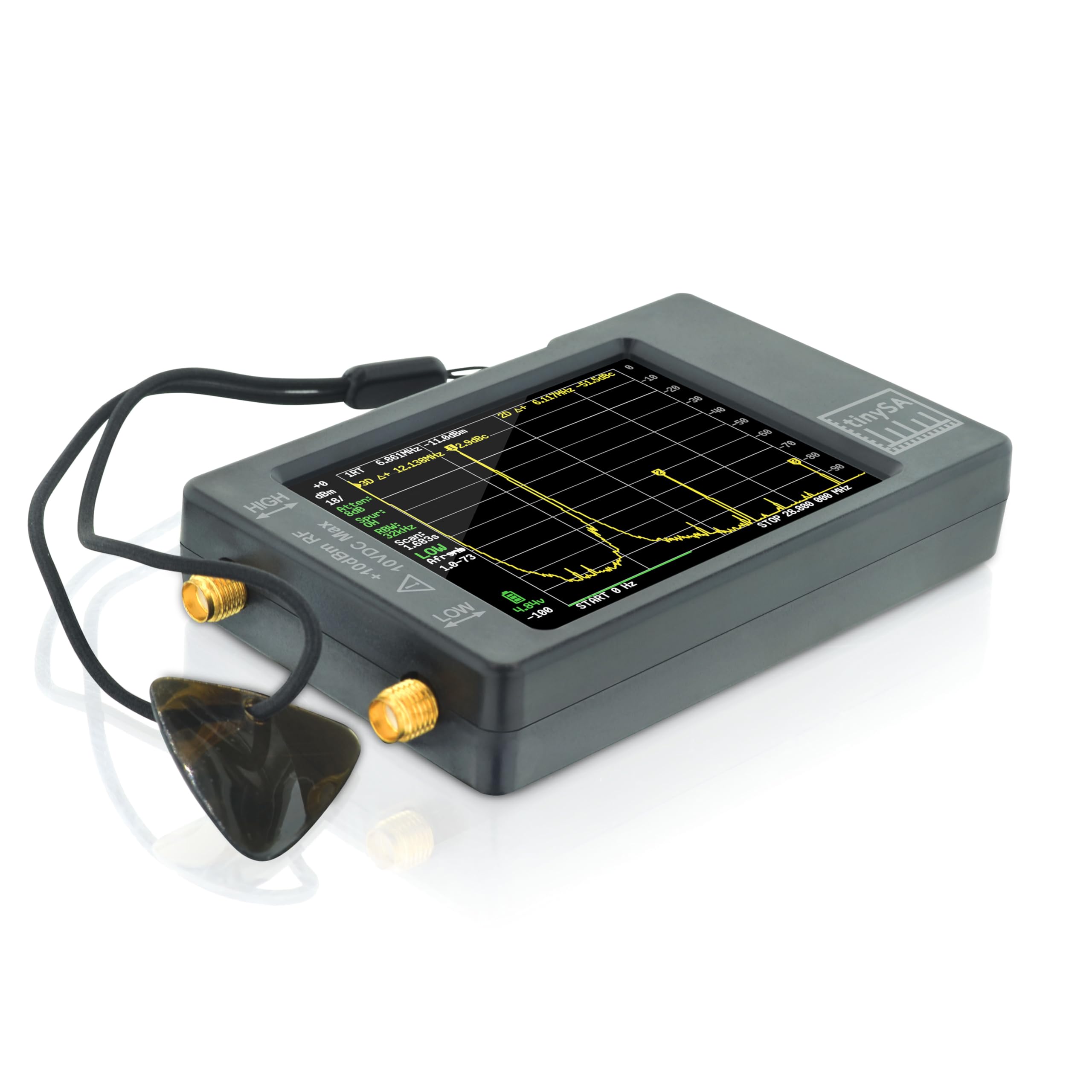 Analizzatore di Spettro Portatile TinySA 100kHz a 960MHz con Touchscreen da 2,8", Analizzatore di Frequenza V0.3.1, Generatore di Segnale di Ingresso MF/HF/VHF e UHF con Protezione ESD