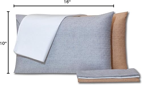 Vista 10 de ProComf - Almohada de espuma viscoelástica para viaje y campamento, bebé, niño, adolescente, adulto (blanco nieve con fundas)