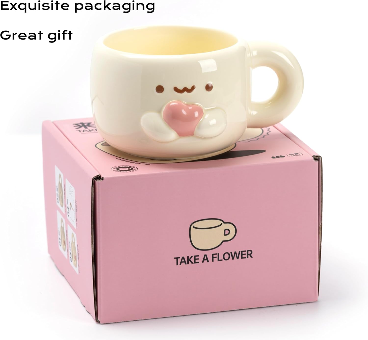 Cute Funny Coffee Mugs Anime Cup For Women, Unique Anniversary Engagement Couple Gifts For Him And Her, Kawaii Mr And Mrs Gifts, Rose + Heart