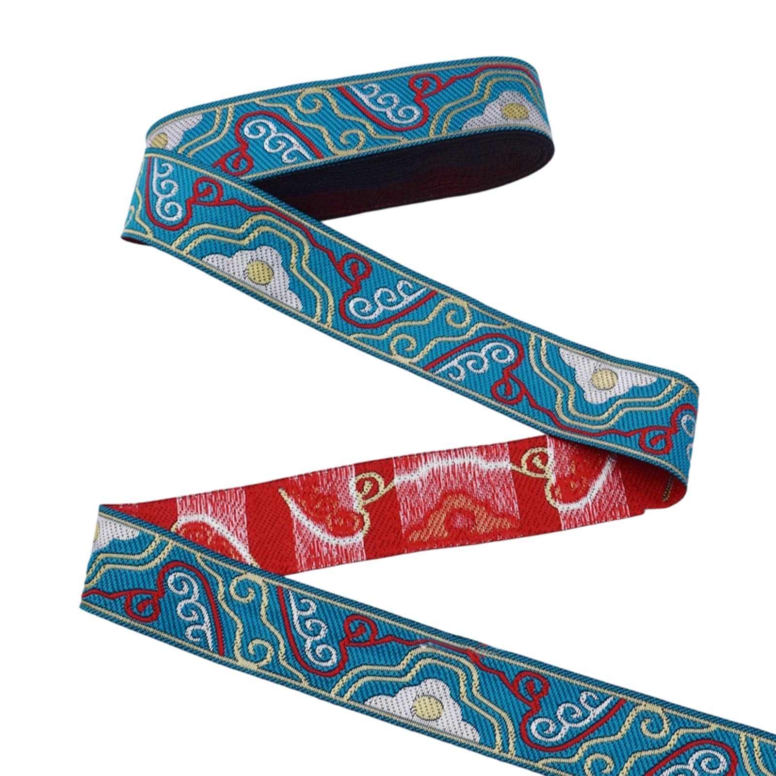 Tsophreniq 1.70M Long Cloud Pattern Embroidered Ribbon Decorative Fabric Ribbon for Garments Bags Sewing Embellishments Traditional Pattern