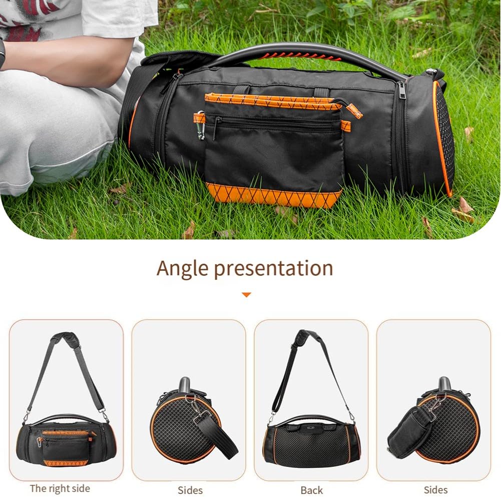 EVA - Funda rígida de transporte para altavoces JBL para boombox 2 3, bolsa de almacenamiento portátil de viaje con ventana transparente, caja protectora a prueba de golpes, 47 x 18 x 18 cm