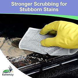 Eakenzy Non Scratch Wire Dishcloth, Multipurpose Wire Dishwashing Rag for Wet and Dry, Steel Cloth for Washing Dishes, Rust Removal Cleaning Cloth Kitchen, No Odor, Double Layer, 20 Pack