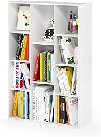 Furinno LUDER 11-Cube Reversible Bookshelf, White - Sturdy Open Storage for Books, Decor in Living Room, Bedroom, Office | 9.4"D x 29.1"W x 41.7"H