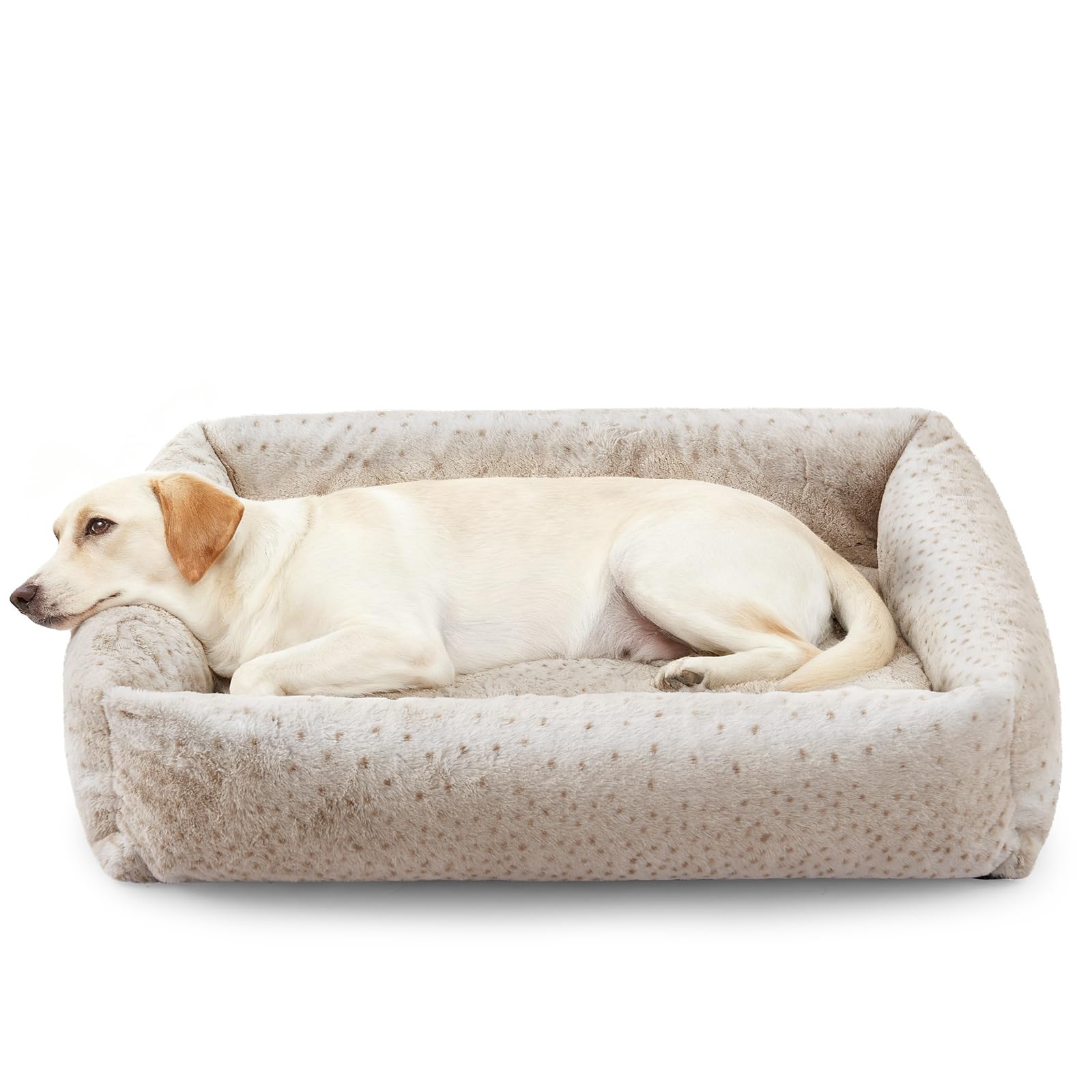 JOEJOY XL Dog Beds Large Sized Dog, Washable Orthopedic Premium Soft Corduroy Fleece Pet Bed with Removable Zipper Cover, Cute Calming Puppy Bed with Non Skid Bottom