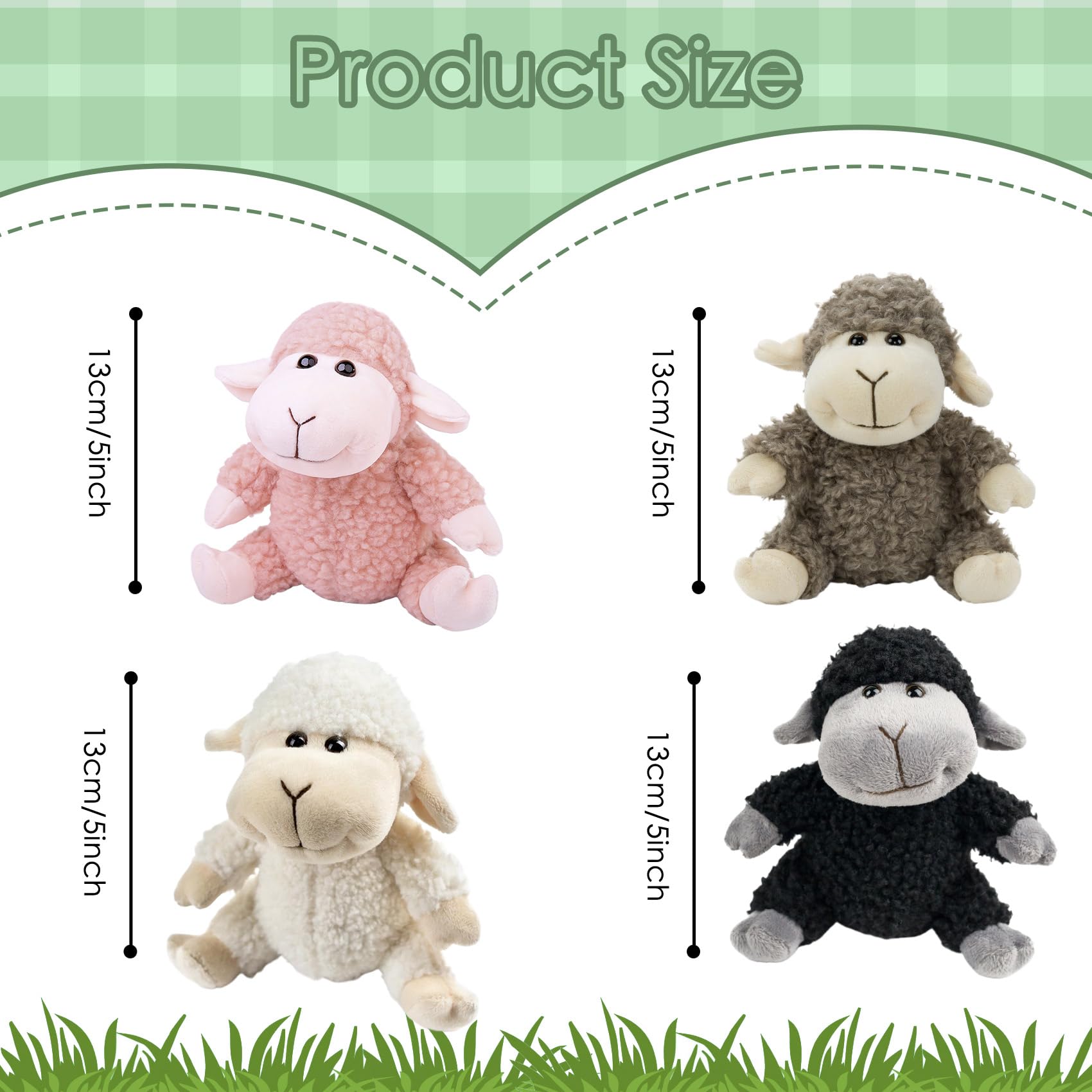 lilizzhoumax Simulation Lamb Plush Toy 13cm/5”, sit Realistic Stuffed Animal Wild Cute Sheep Plush Toy - Image 2