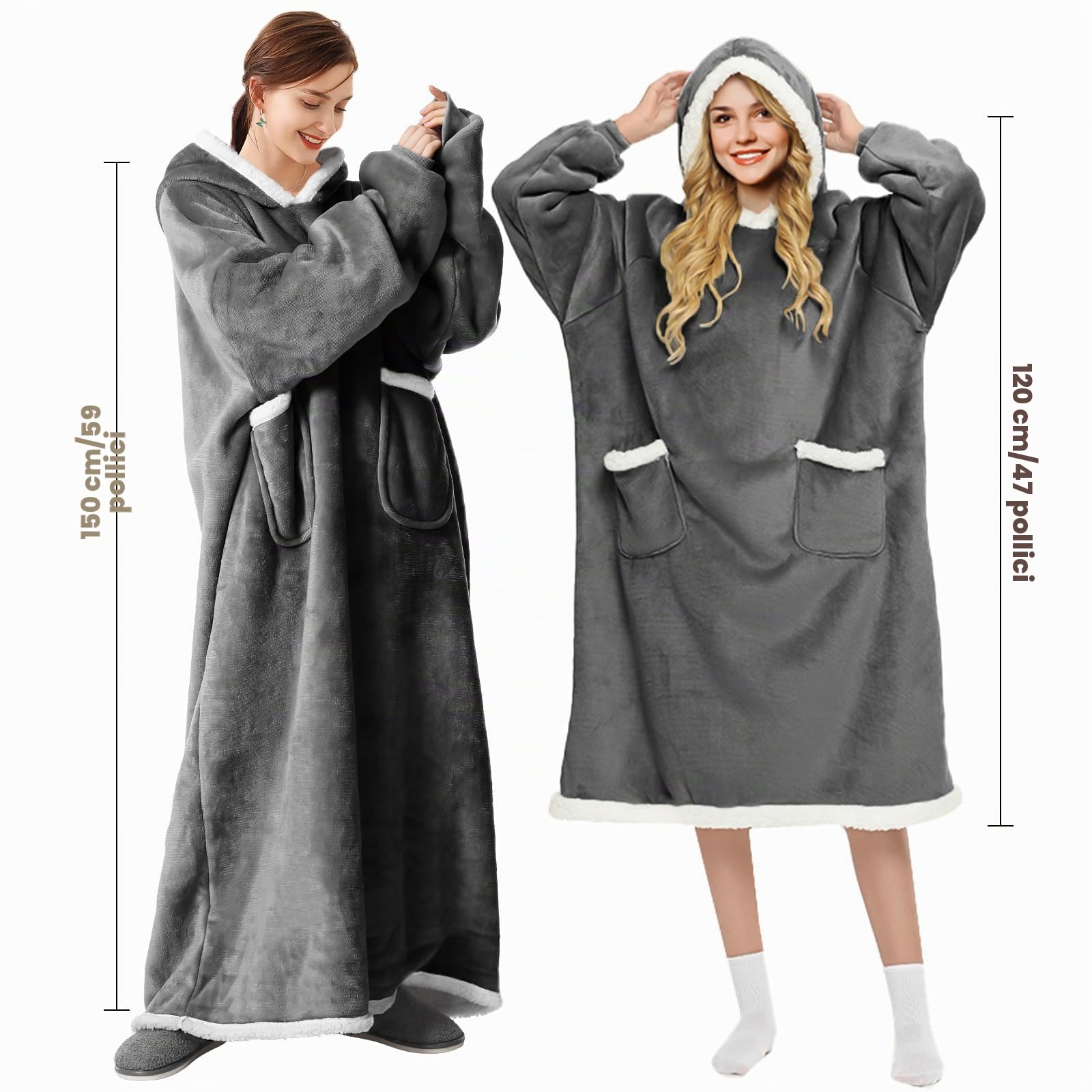 Coperta con maniche donna Coperta con cappuccio da uomo Coperta accogliente con maniche Per coperta TV per adulti