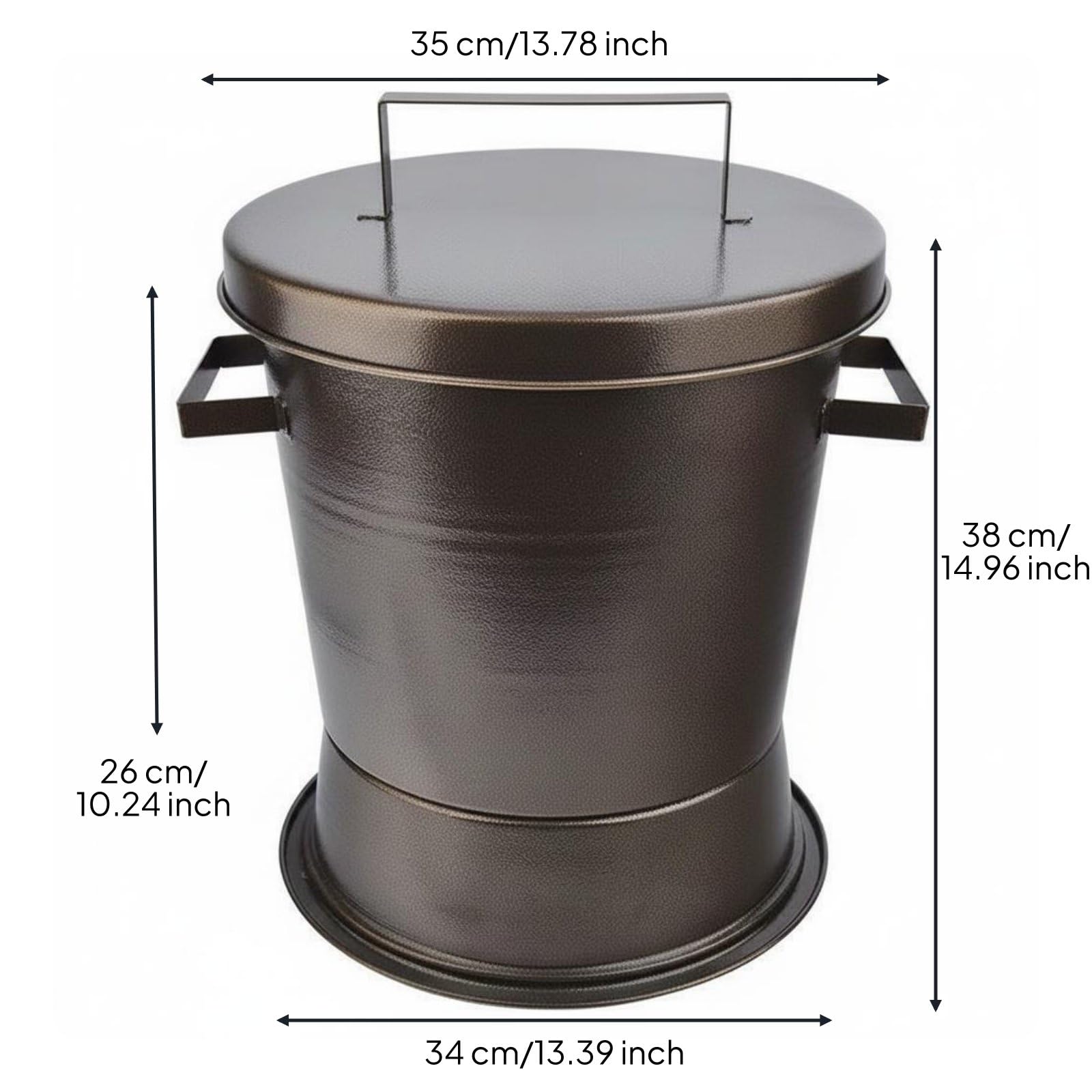 predolo Secchio Spegni Carbone Spegnimento Rapido Secchio Spegni-Carbone Sigillato Bidone Spegnicarbone con Coperchio per Ristoratori, Ristorante Barbecue