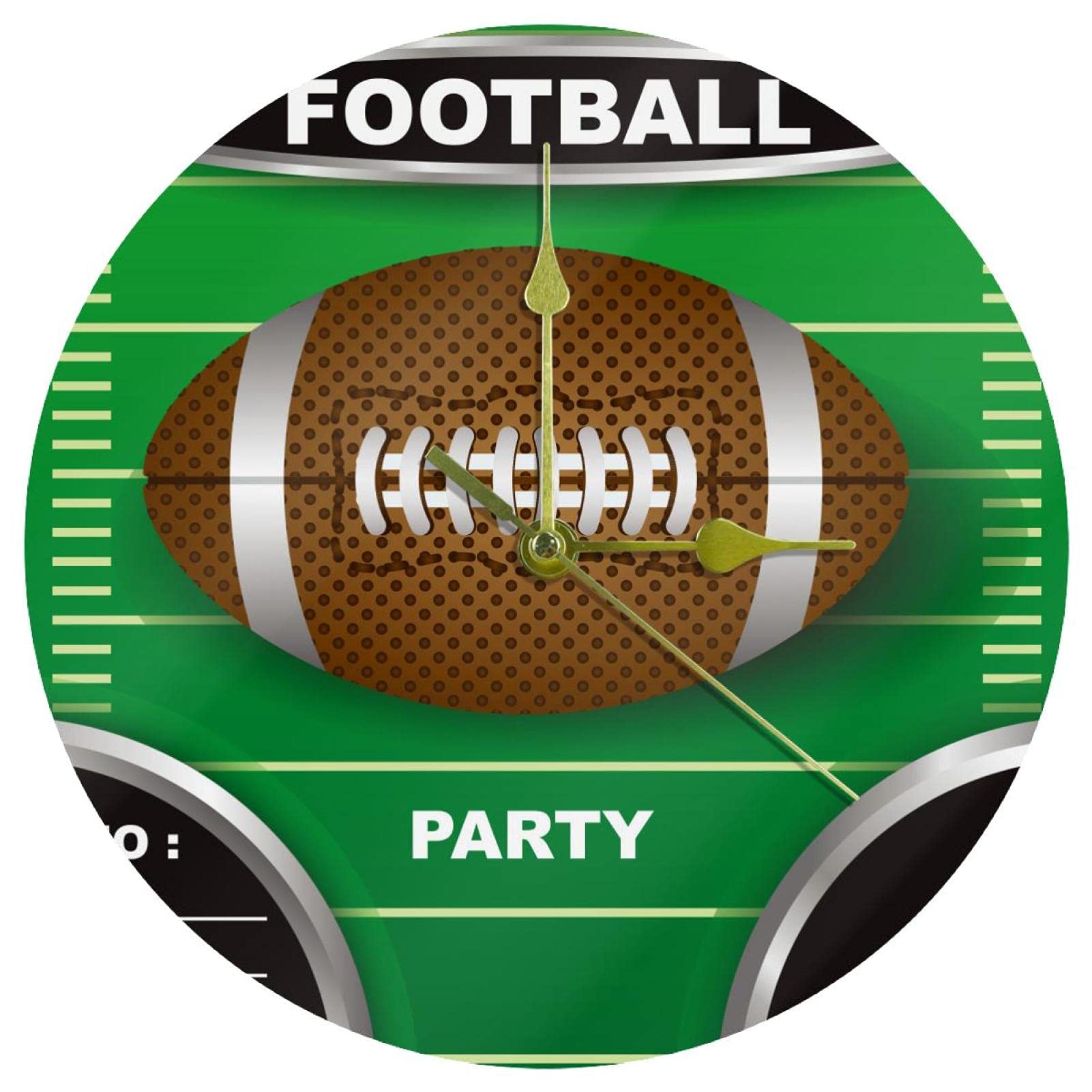 Horloge murale football en acrylique pour stopper le bruit du tic-tac