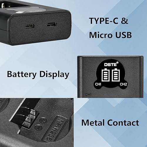Miniatura 3 de DST E Reemplazo para NP-W235 Dual LCD Cargador de Batería Compatible Fujifilm NP-W235 Batería X-T4 Cámara