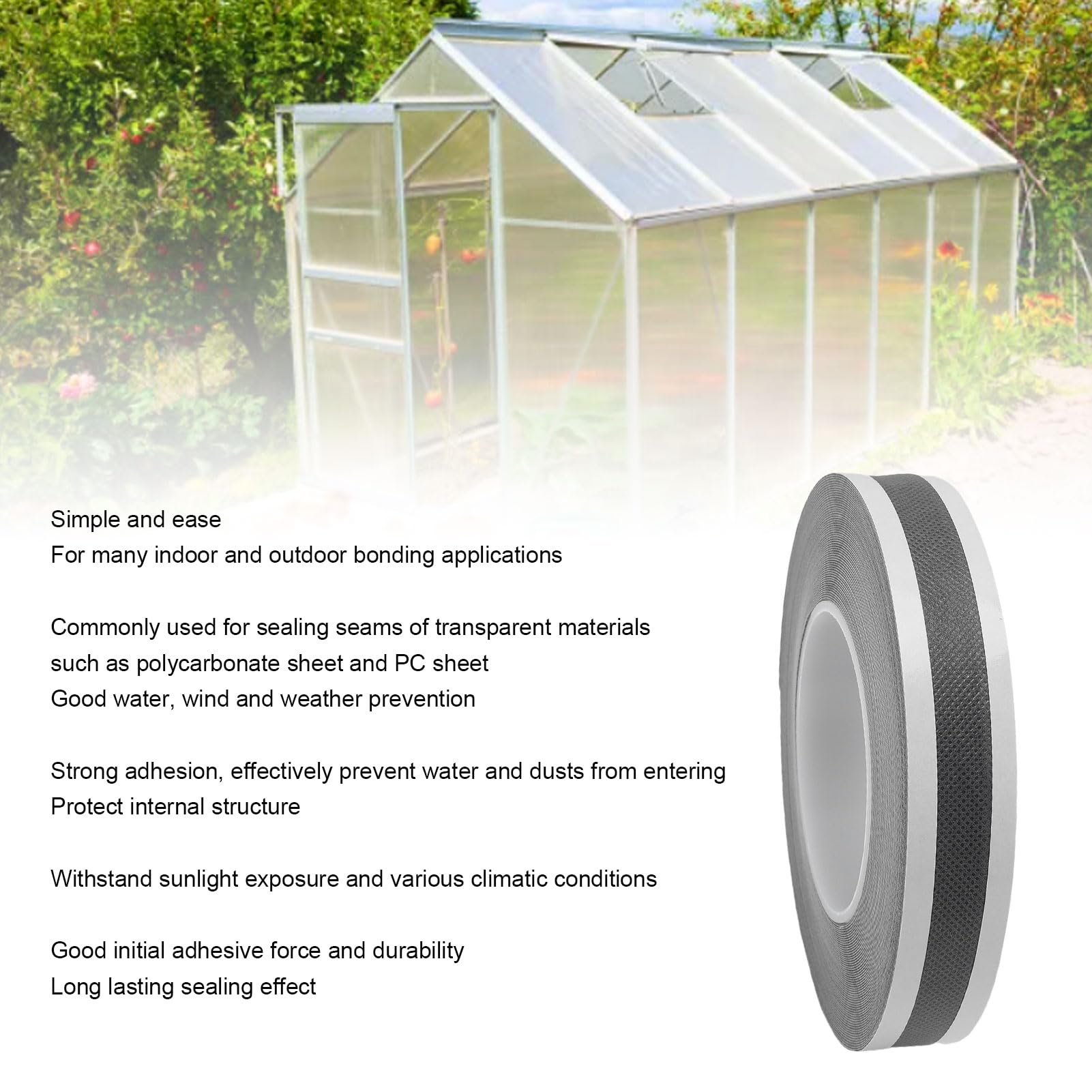 Ruban Adhésif pour Panneaux Solaires Yosoo Health Gear, Ruban de Montage en Polycarbonate, Résistant à l'Eau