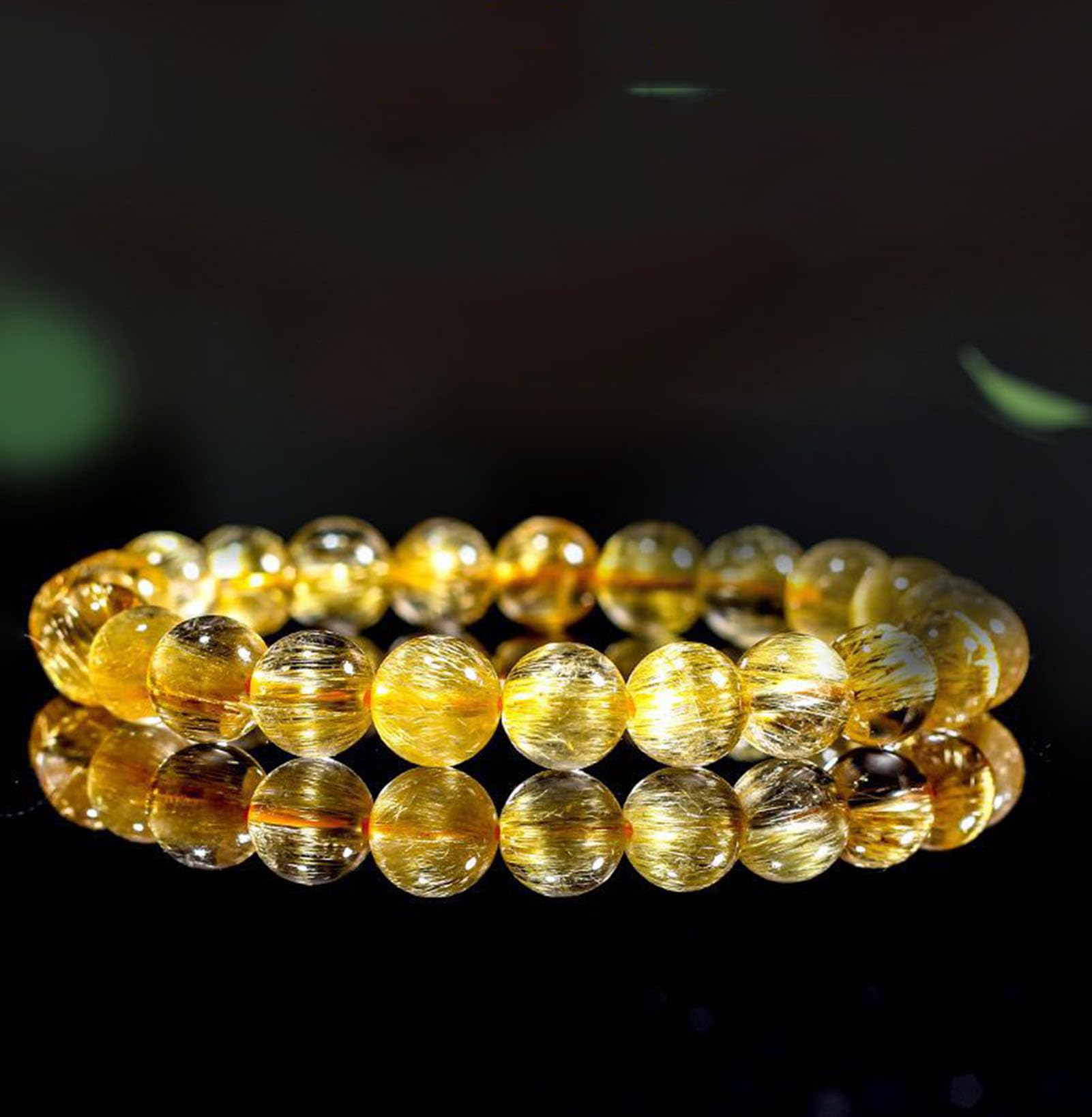 Bracciale con perline Chakra e cristalli di pietre preziose. Bracciale | Braccialetti rutilati dorati fatti a mano per la meditazione Yoga, energia spirituale e positiva di cristallo chiaro