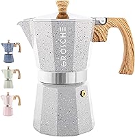 Vista 30 de GROSCHE Milano Cafetera Moka para estufa, para 9 tazas de café expreso, de 15.2 onzas, azul. Cafetera de estufa Moka, espresso italiano, greca