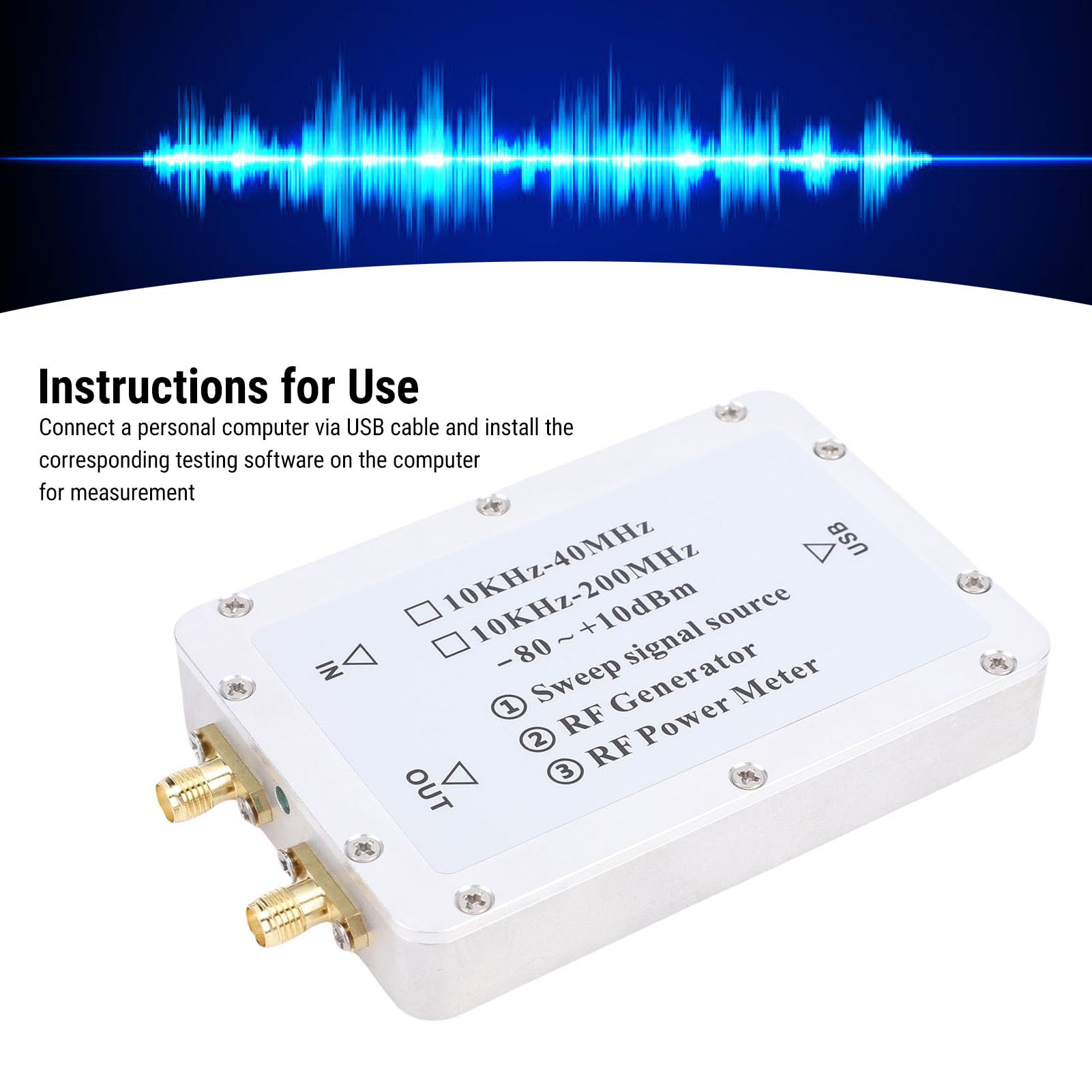 Fafeicy Generador de Señal de Barrido Medidor de Potencia RF de 10 KHz-40 MHz Fuente de Barrido de Frecuencia DDS con USB para Radioaficionados y Pruebas de Circuitos