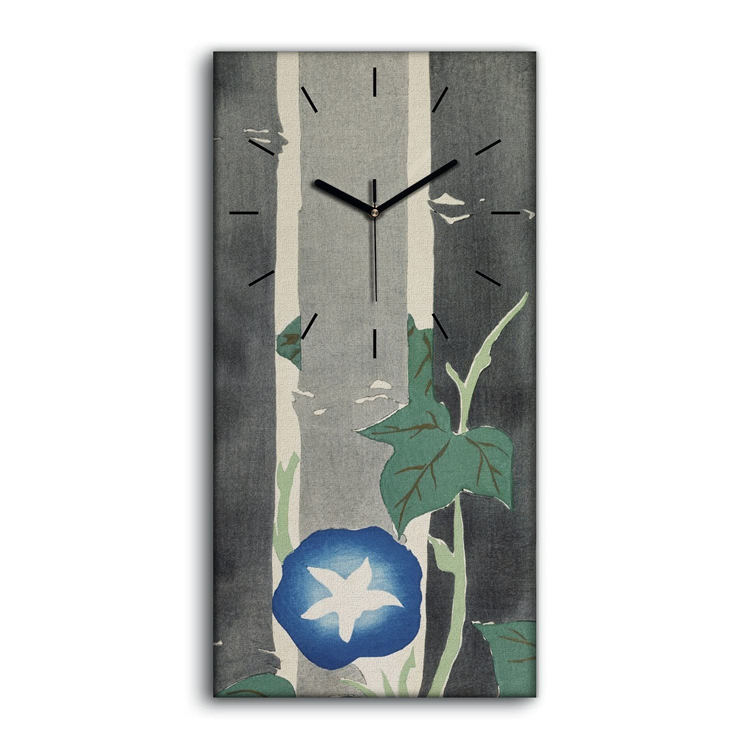 Horloge sur toile pour salon et chambre tableau mural fleurs de bambou