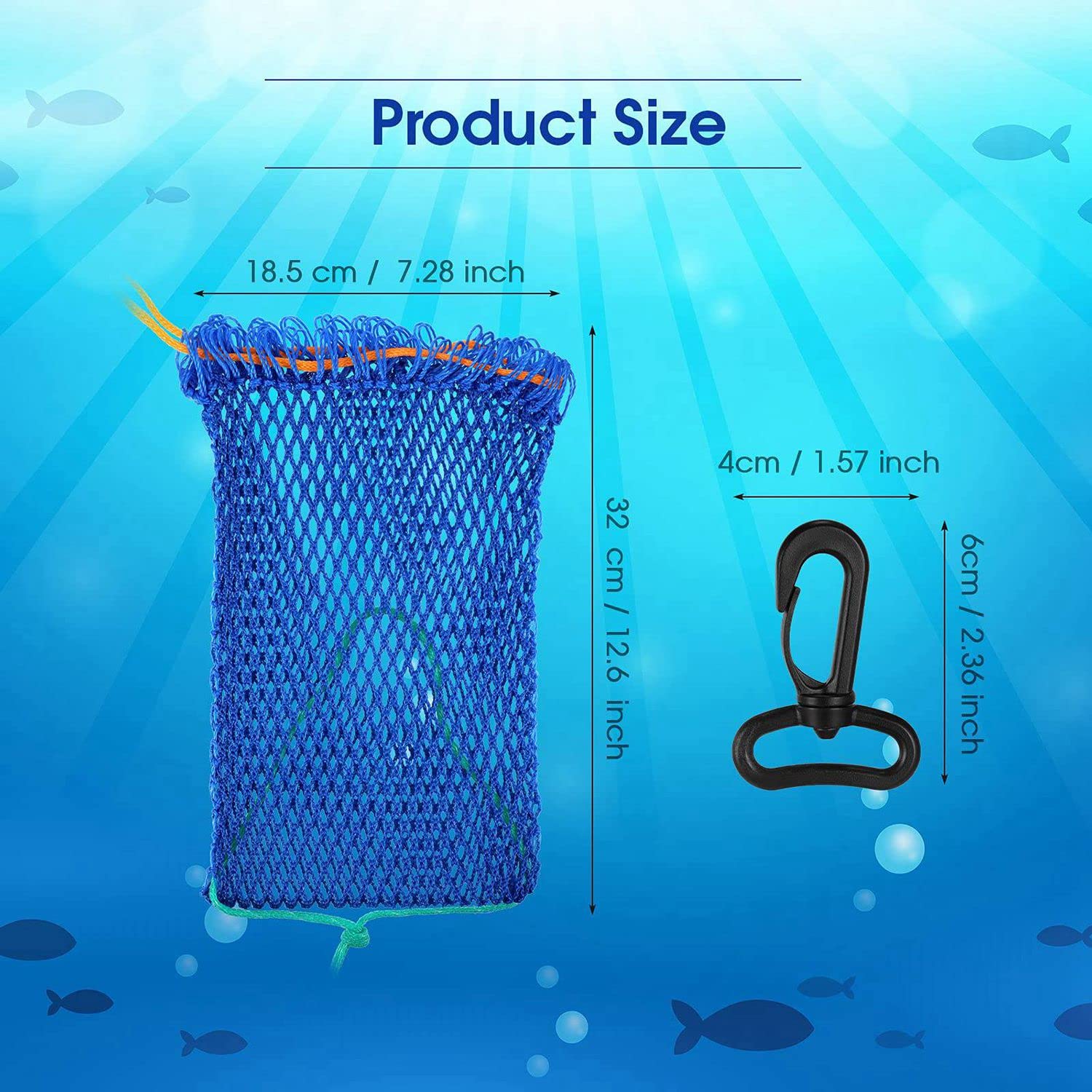yasoe Sac D'Appât de Piège à Crabe 6 Pièces avec Casier Piège à Poisson Portable Piège à Crabe en Plein Air Pièges à Appâts Filet à Crevettes Accessoires de Pêche