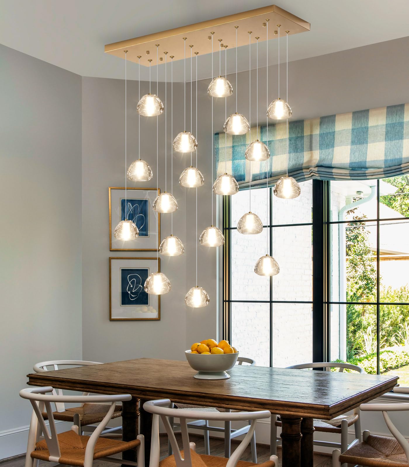 Crystal Chandeliers for Living Room Dining Room Light LED Pendant Lights Fixtures Lighting Chandelier for Foyer Entrance Gold