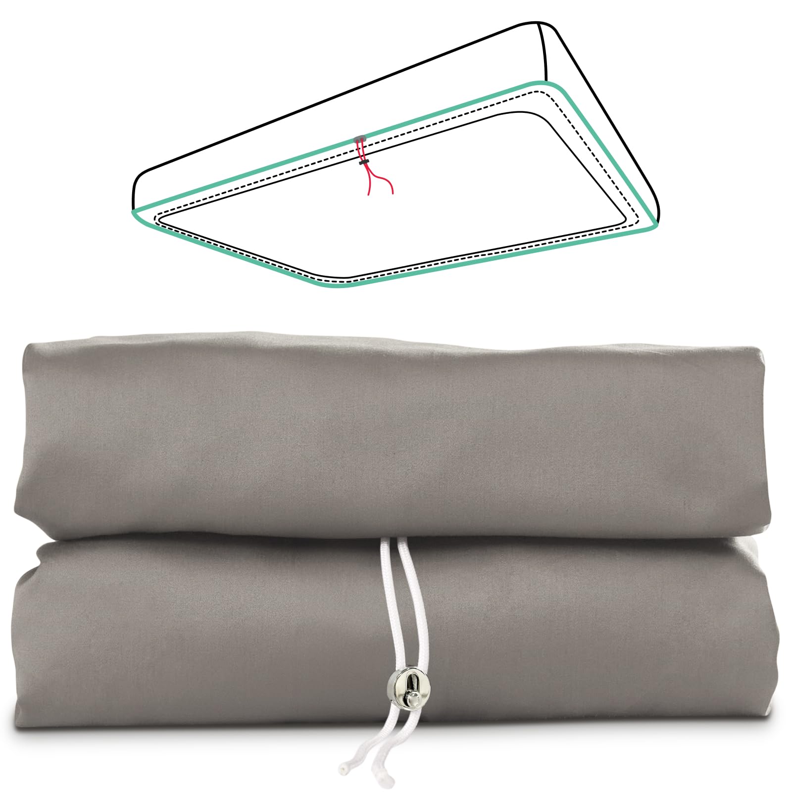 King Fitted Sheet 100 Long-Staple Cotton Dual-Lock Fitted Sheet for King Bed Luxury Soft and Comfort 1000 Thread