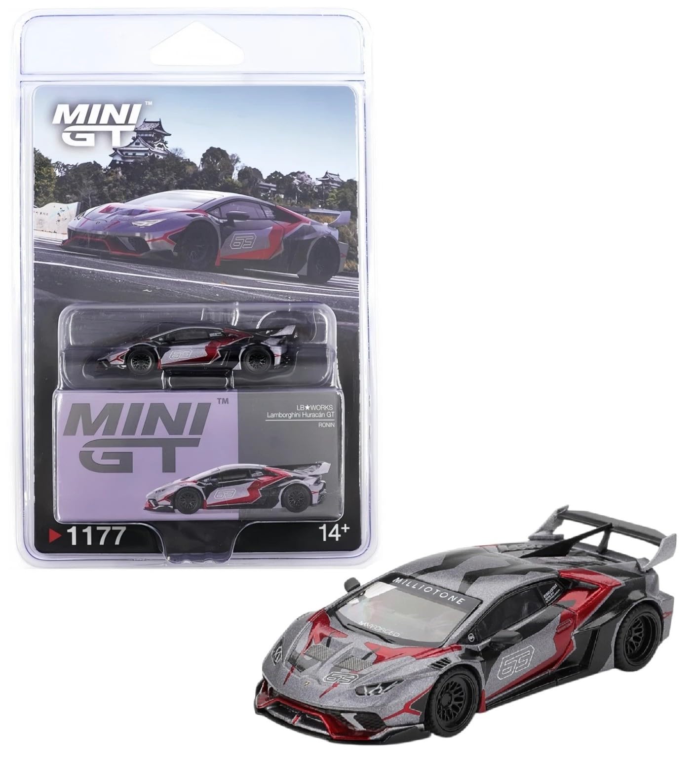 Compatible for 1:64 Lamborghini Huracán GT Ronin LB-Works Grey