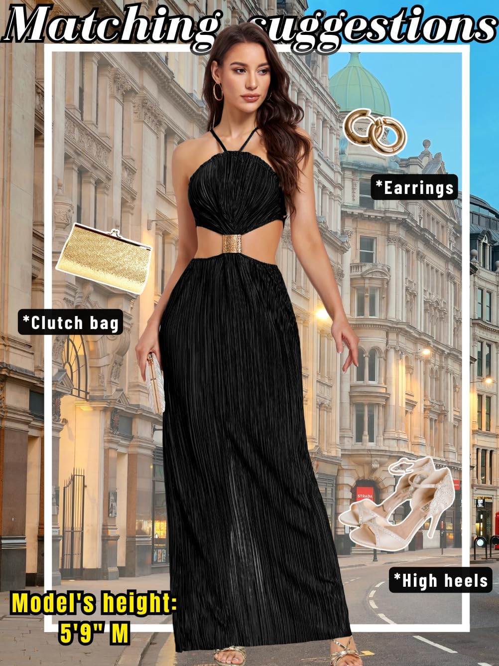 Sexy Tie-Back High-Slit Dress, Backless Floor-Length, Cocktail-Party Vacation, Pleated Dresses Birthday Semi - Image 5