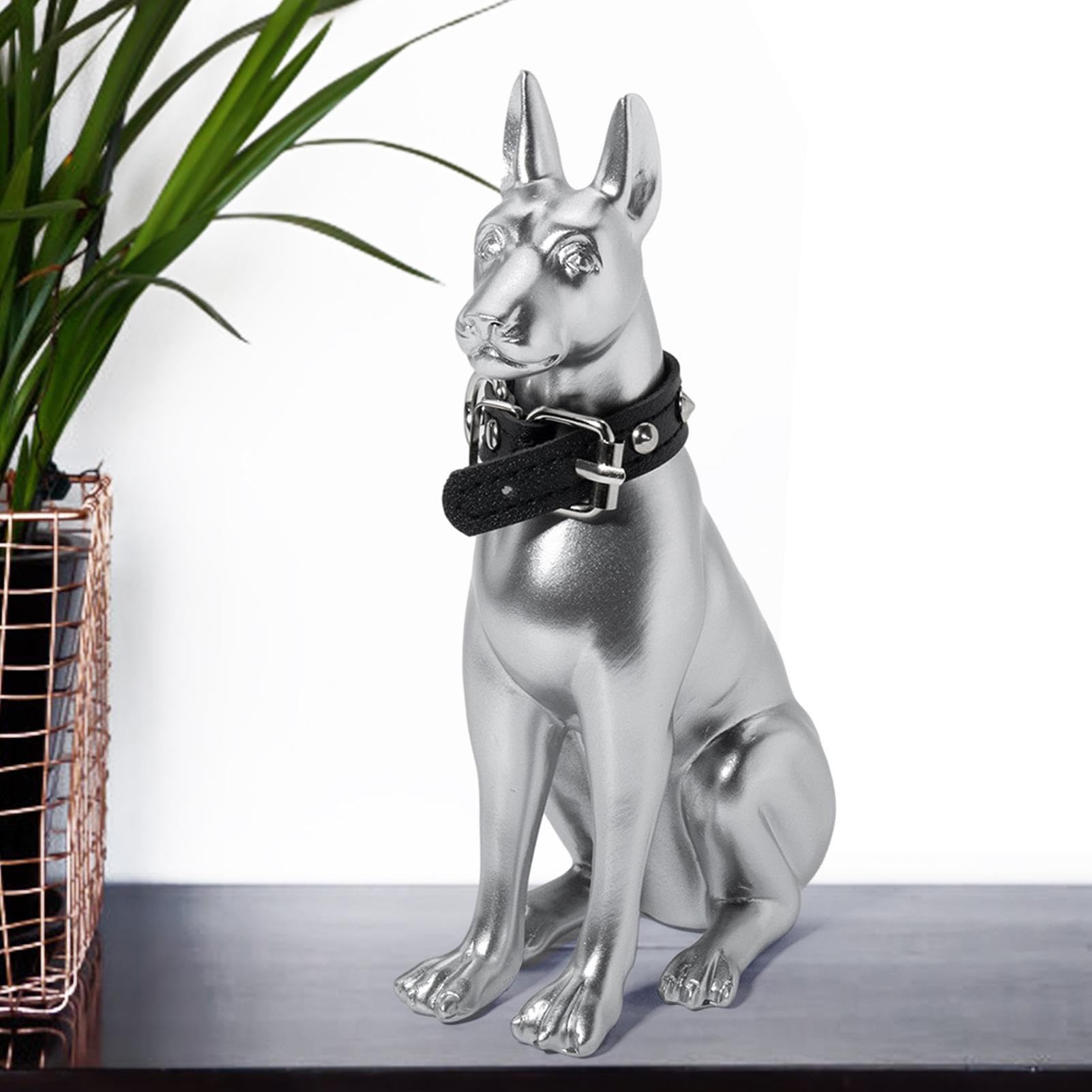 weiting Estatua de perro Doberman, escultura de perro Doberman, Escultura de bienvenida de resina en el - Figura de estatua de animales de arte grande, perro al aire libre, cartel de bienvenida