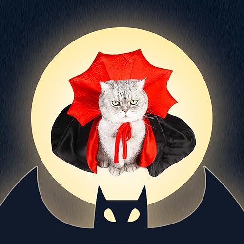 Miniatura 8 de Disfraces de Halloween para mascotas, capa de vampiro, ropa de bruja para perros pequeños y medianos, gatos, cachorros, divertido vestido de cosplay