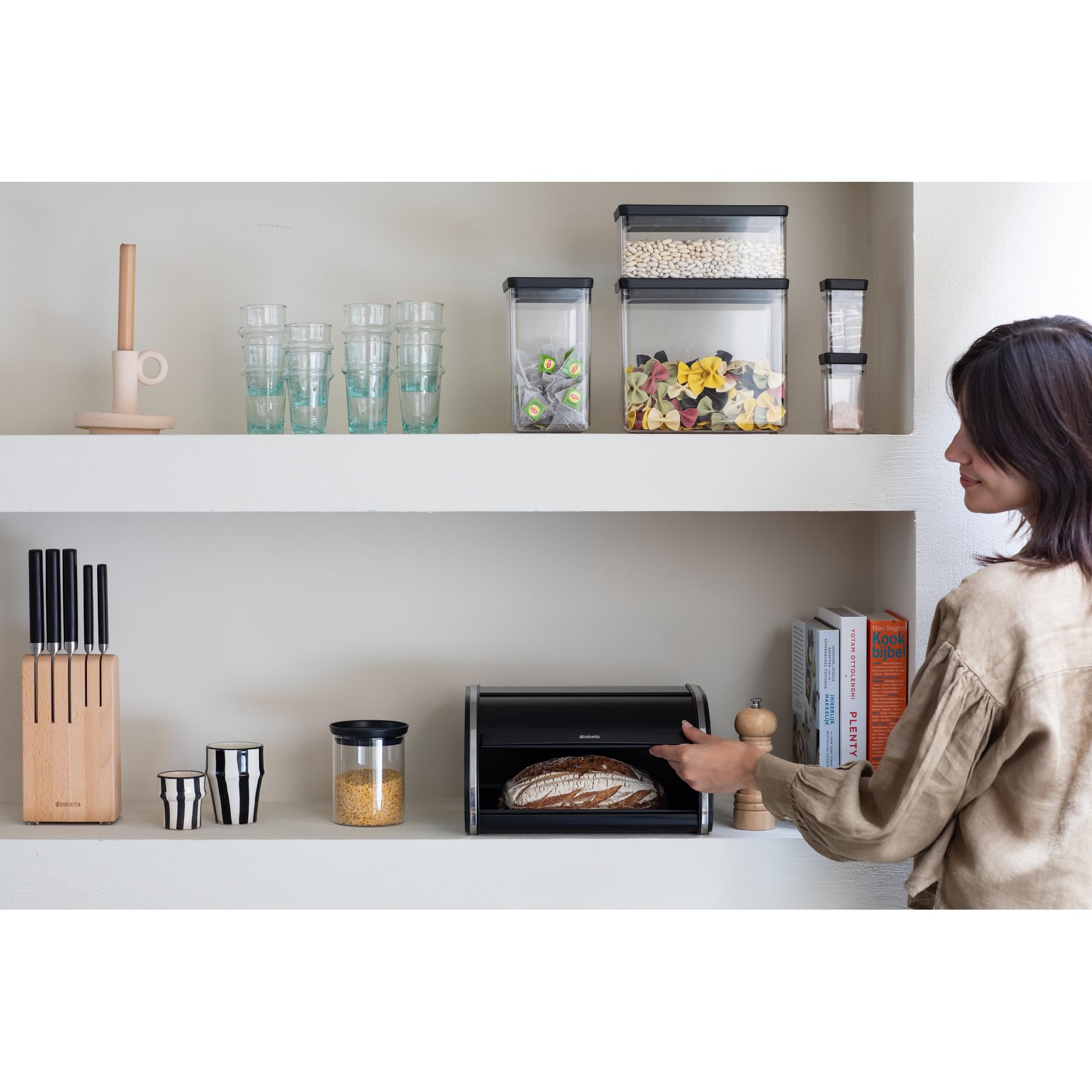 Brabantia Chlebak Wypukły, Średni, Matt Black