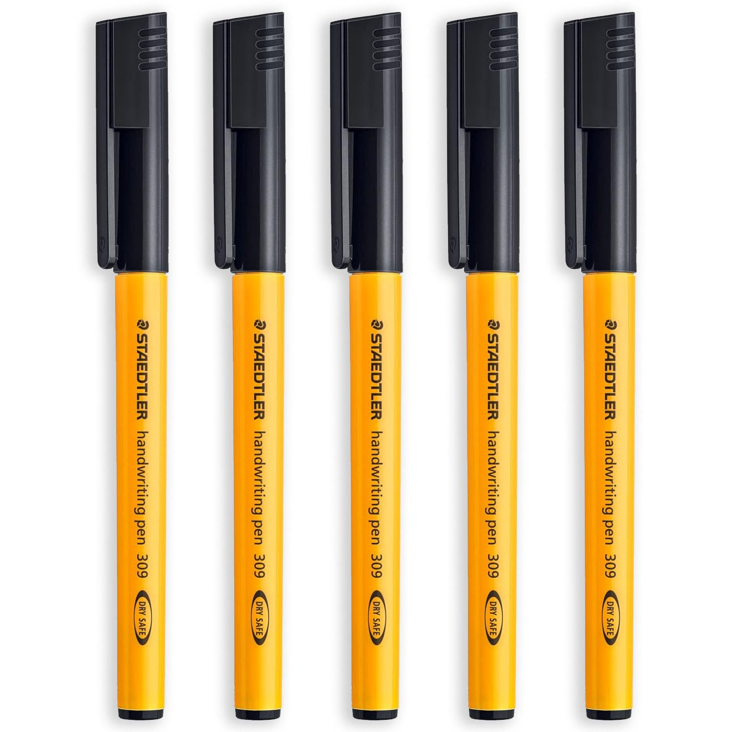 STAEDTLER 309 Handwriting Pen - 0.6mm Nib - Home, School, Office, Work Stationery (Black, Pack of 5)