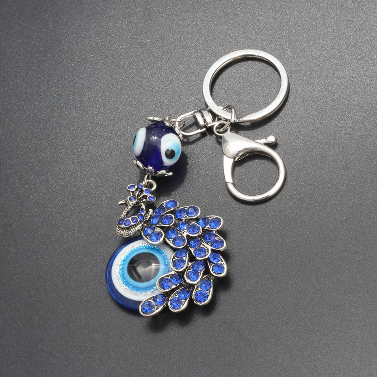 LIFKOME Peacock Evil Eye Schlüsselanhänger Robust und Multifunktionales Design als Schlüssel oder Hängeornament Kreative für Taschen und Schlüsselbunde