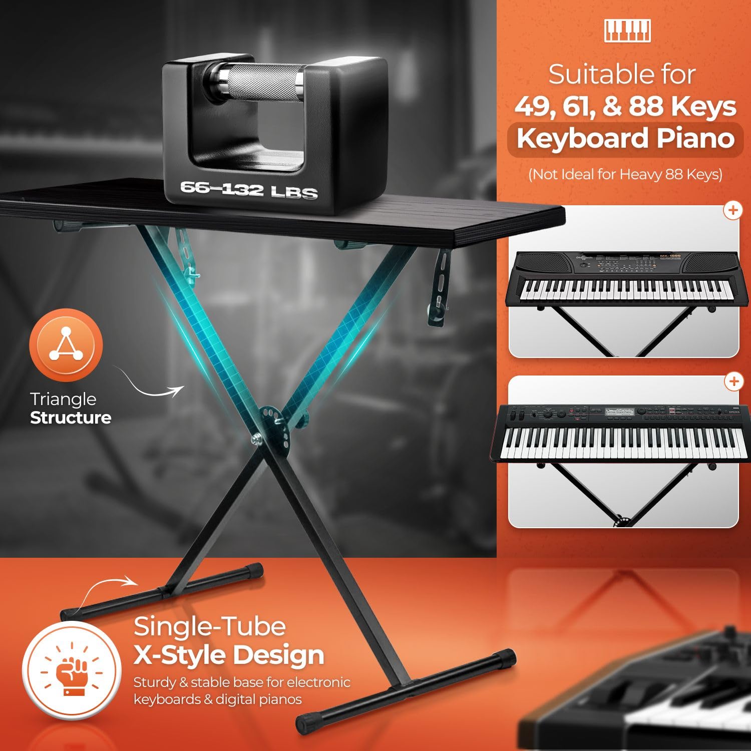 鍵盤楽器 Organ piano with stand 37- Electronic Keyboard Piano Portable Electronic Organ Musical
