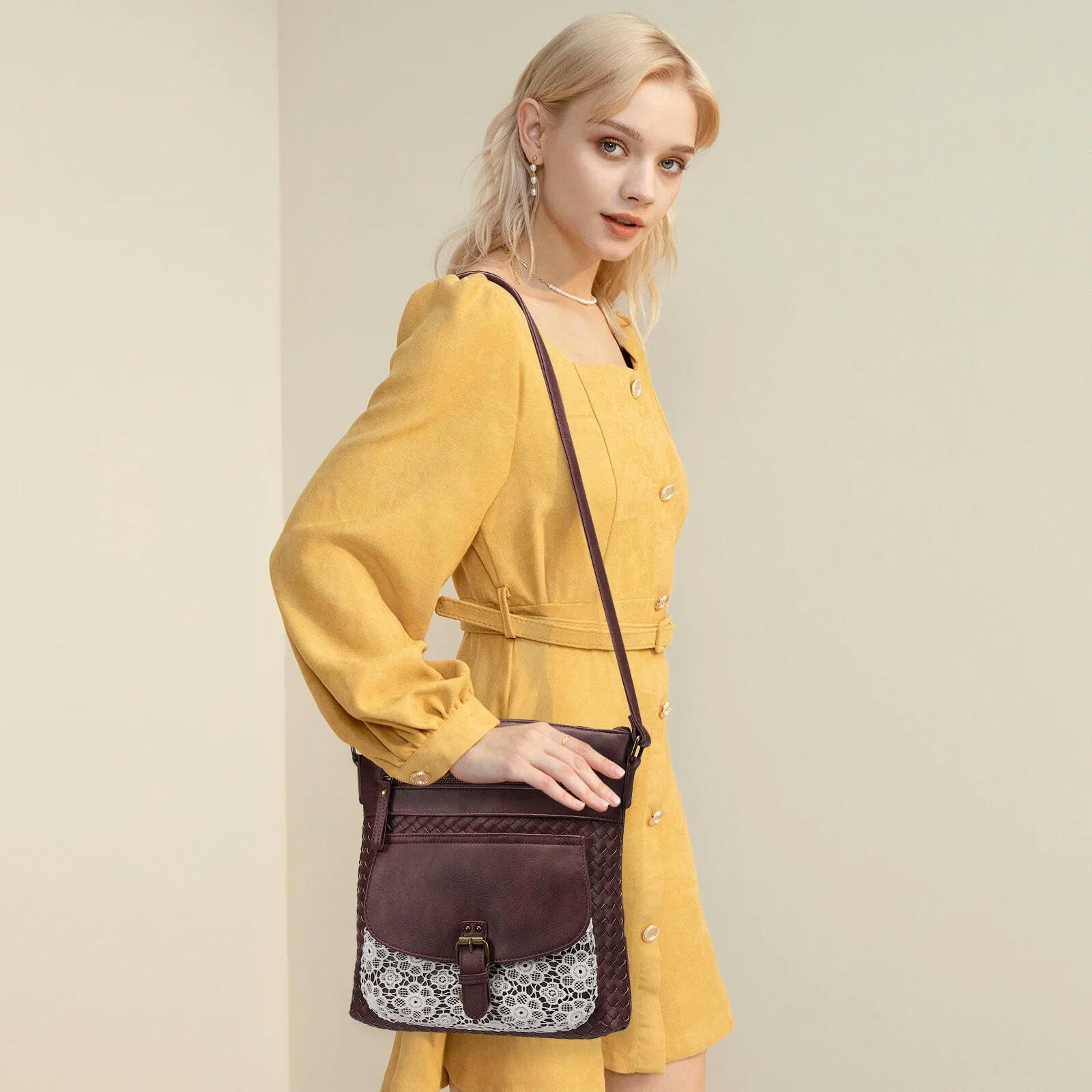 Torebki i torebki crossbody, miękka skóra PU, damska torba na ramię z wieloma kieszeniami