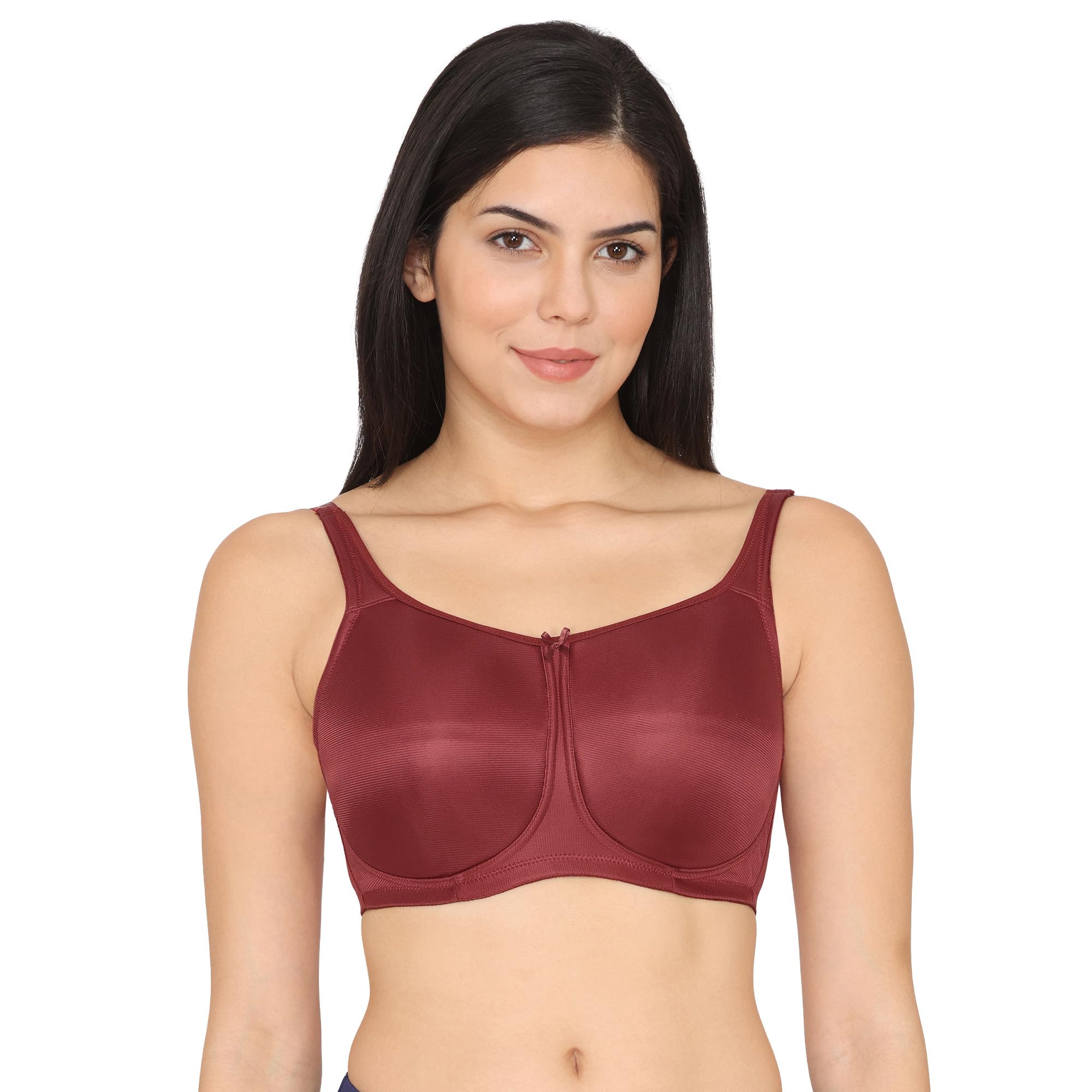 True Curv Padded Non Wired Full Coverage Minimiser Polyamide Polyester Elastane Bra - Red-image-42