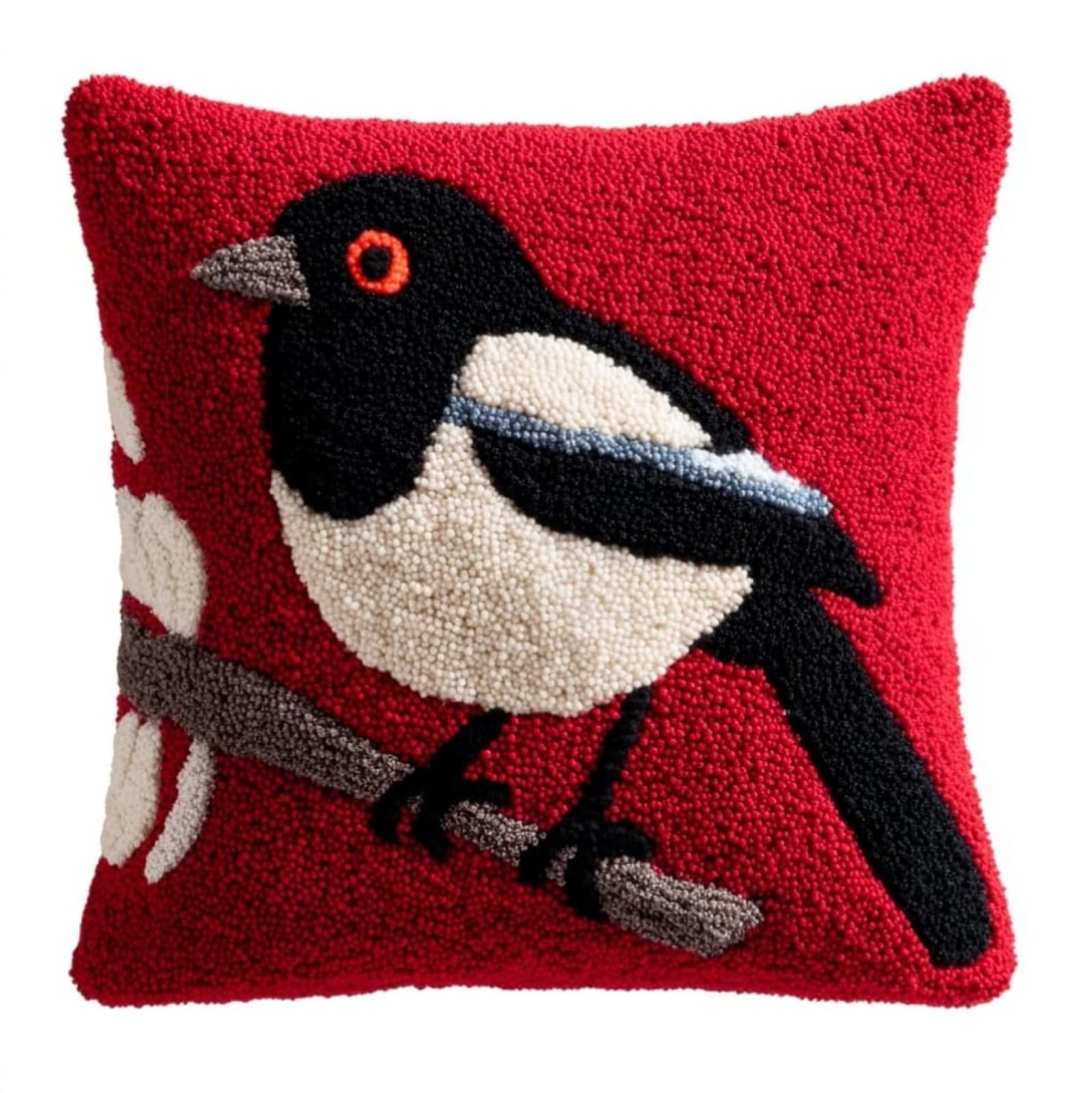 WallustrioaW 43x43cm DIY Latch Hook Cushion Kit,Cute Sparrow
